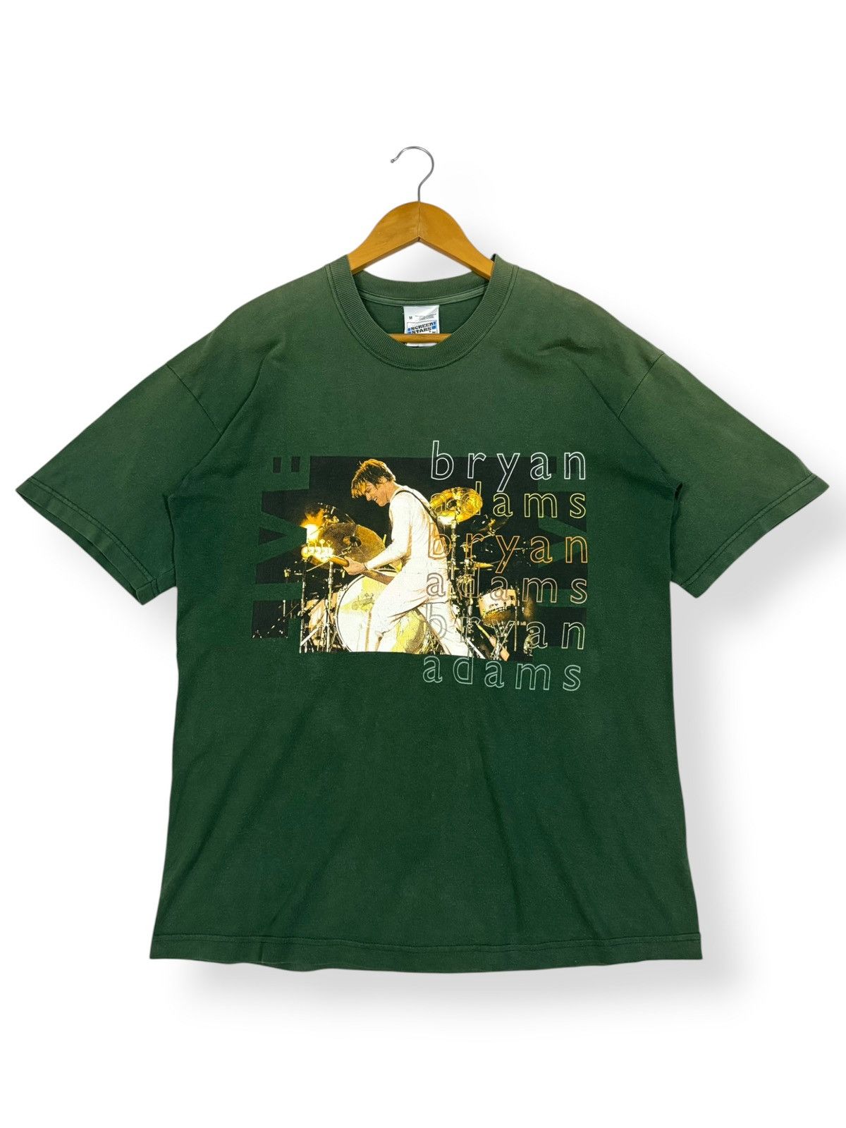 Fruit Of The Loom Vintage 1999 Screen Stars Bryan Adams Tour Faded T-shirt Size US M / EU 48-50 / 2 - 2 Thumbnail