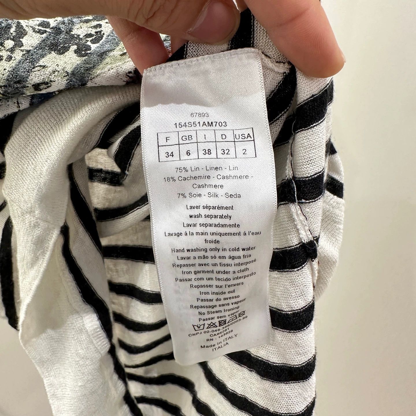 Christian Dior Monsieur Christian Dior mar141 striped linen zoo knit long sleeve 34 Size XS / US 0-2 / IT 36-38 - 4 Thumbnail
