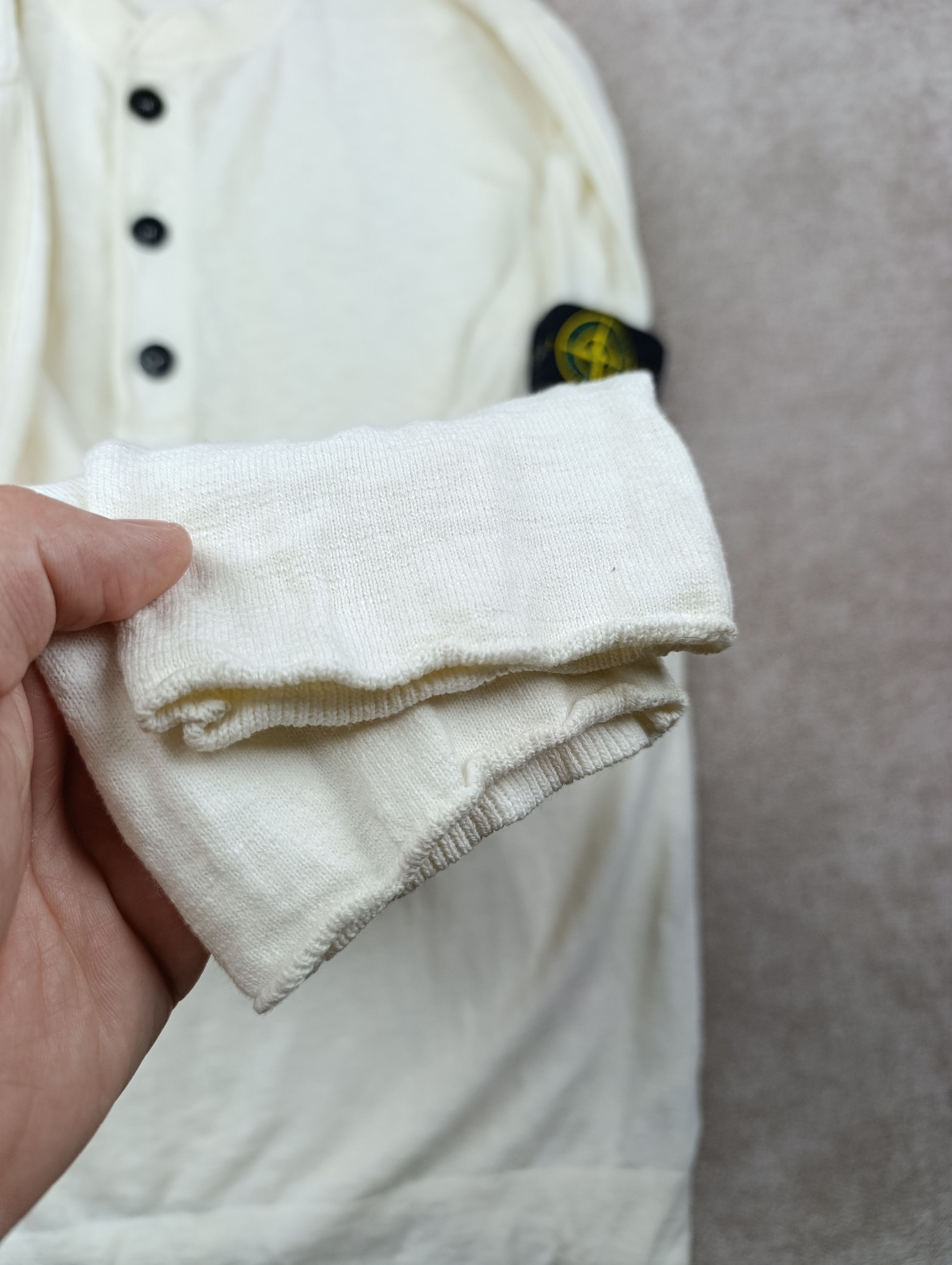 Stone Island Vintage Stone Island Archive Henley Sweater Knit Ivory XXL Size US XXL / EU 58 / 5 - 4 Thumbnail