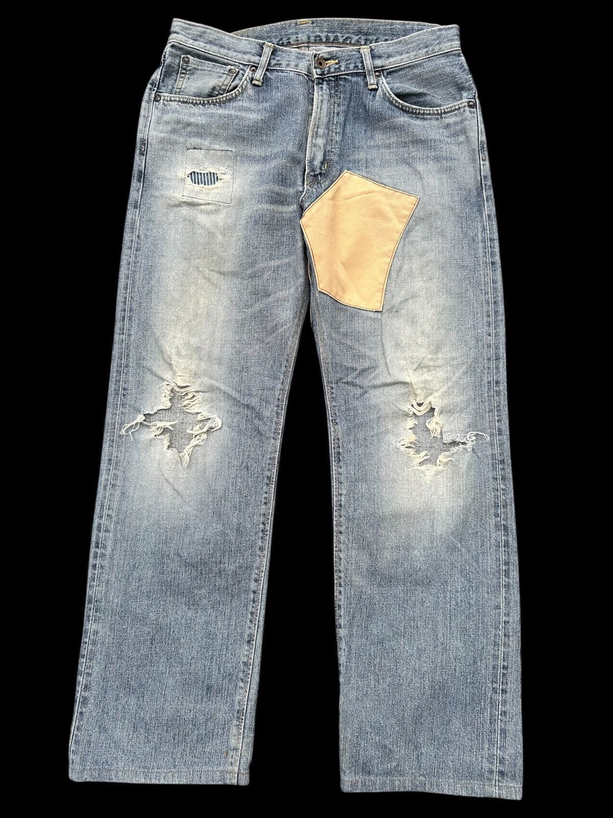 Japanese Brand × Kapital × Vintage Edwin Selvedge Distressed Japanese Denim Jeans Size US 34 / EU 50 - 1 Thumbnail