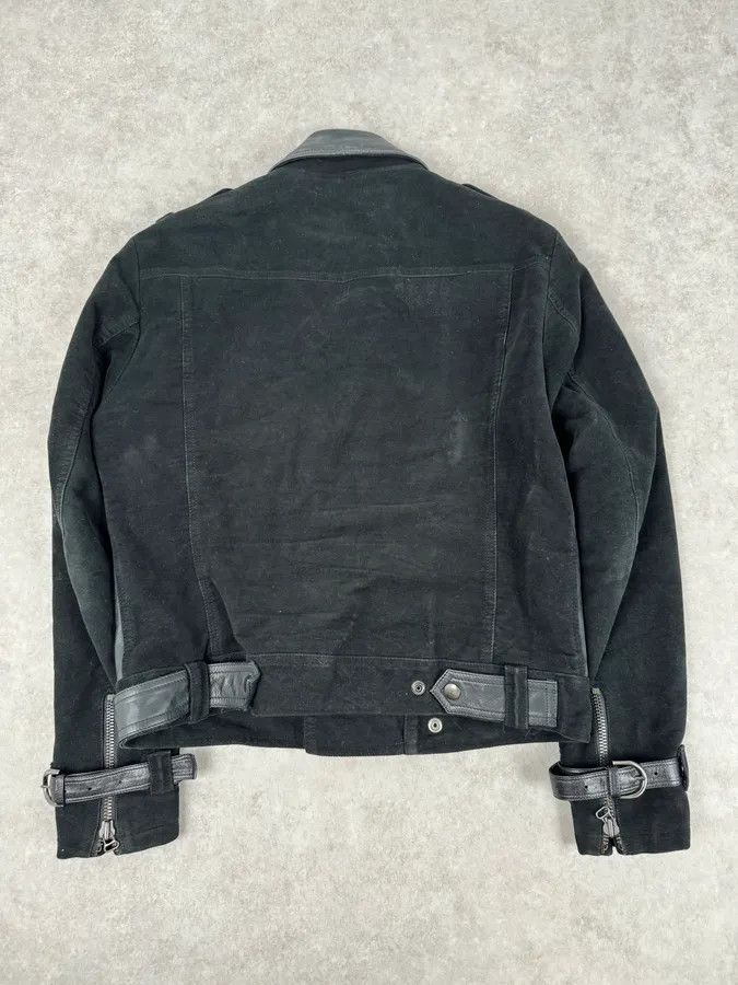 Moschino 2010s Moschino Black Hybrid Leather Perfecto Jacket Size US M / EU 48-50 / 2 - 7 Thumbnail