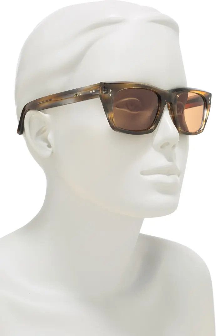 Celine CELINE CL40060I 55J Brown 53mm Rectangle Sunglasses Size ONE SIZE - 1 Thumbnail
