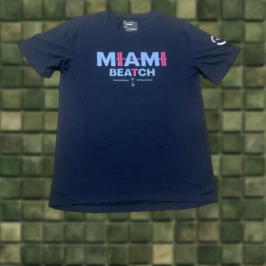Vintage Virus Miami Beach Fitness Festival T Shirt Mens Medium Blue Shirt Size US M / EU 48-50 / 2 - 1 Thumbnail