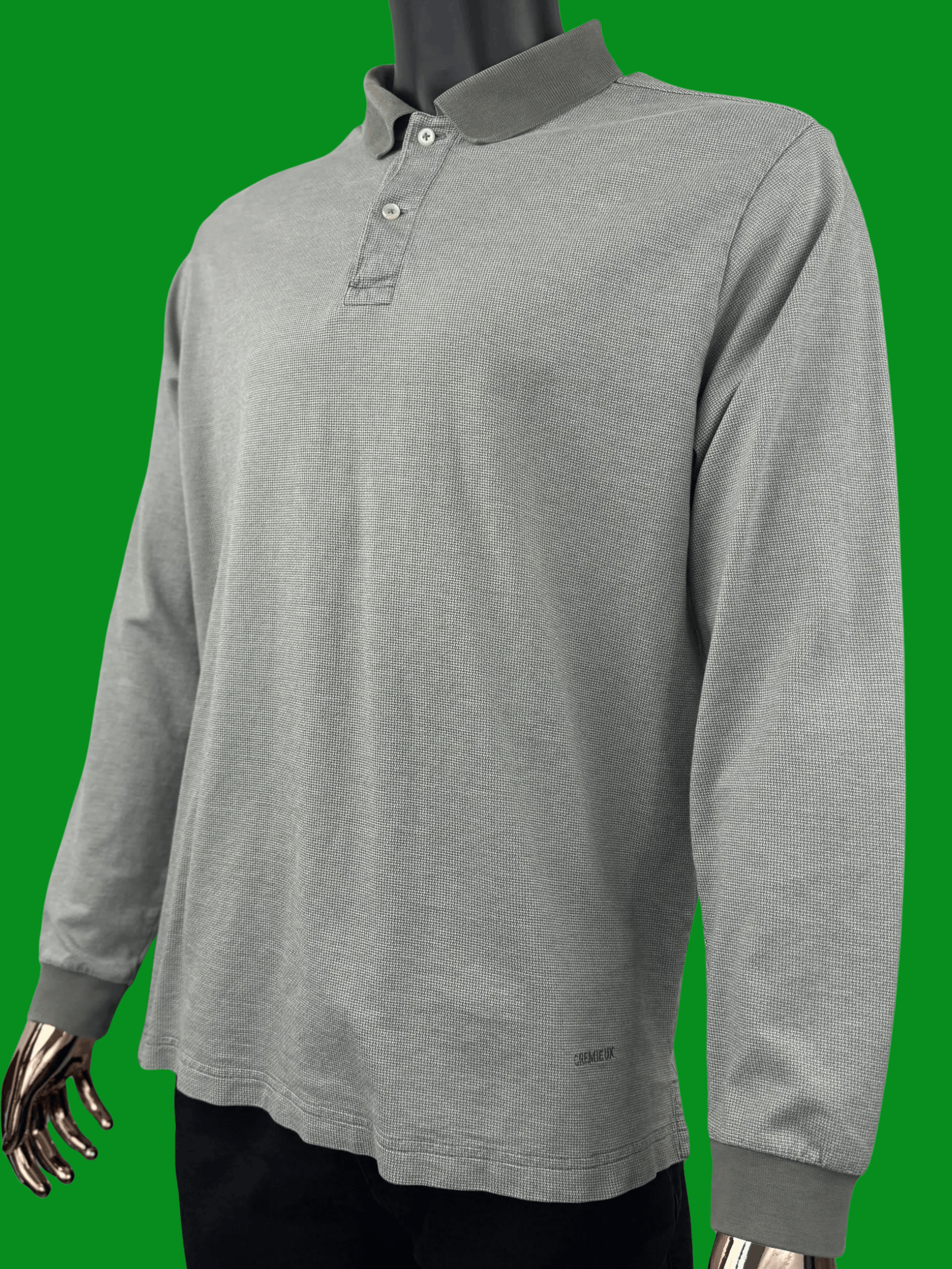 Daniel Cremieux VTG Daniel Cremieux Textured Knit Long Sleeve Polo Dove Grey Size US XL / EU 56 / 4 - 1 Thumbnail