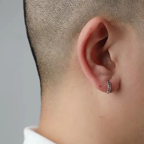 Vintage 100%925 Silver vintage piercing earrings Size ONE SIZE - 3 Thumbnail