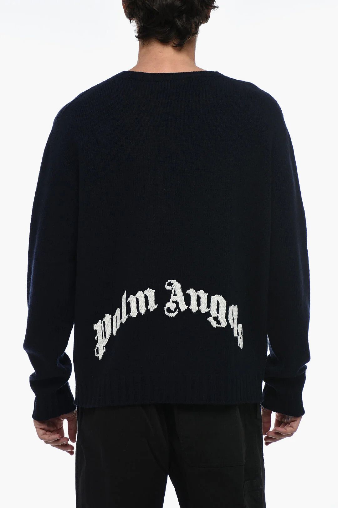 Palm Angels og1mm0326 Wool-Blend Sweater in Blue Size US XL / EU 56 / 4 - 2 Thumbnail