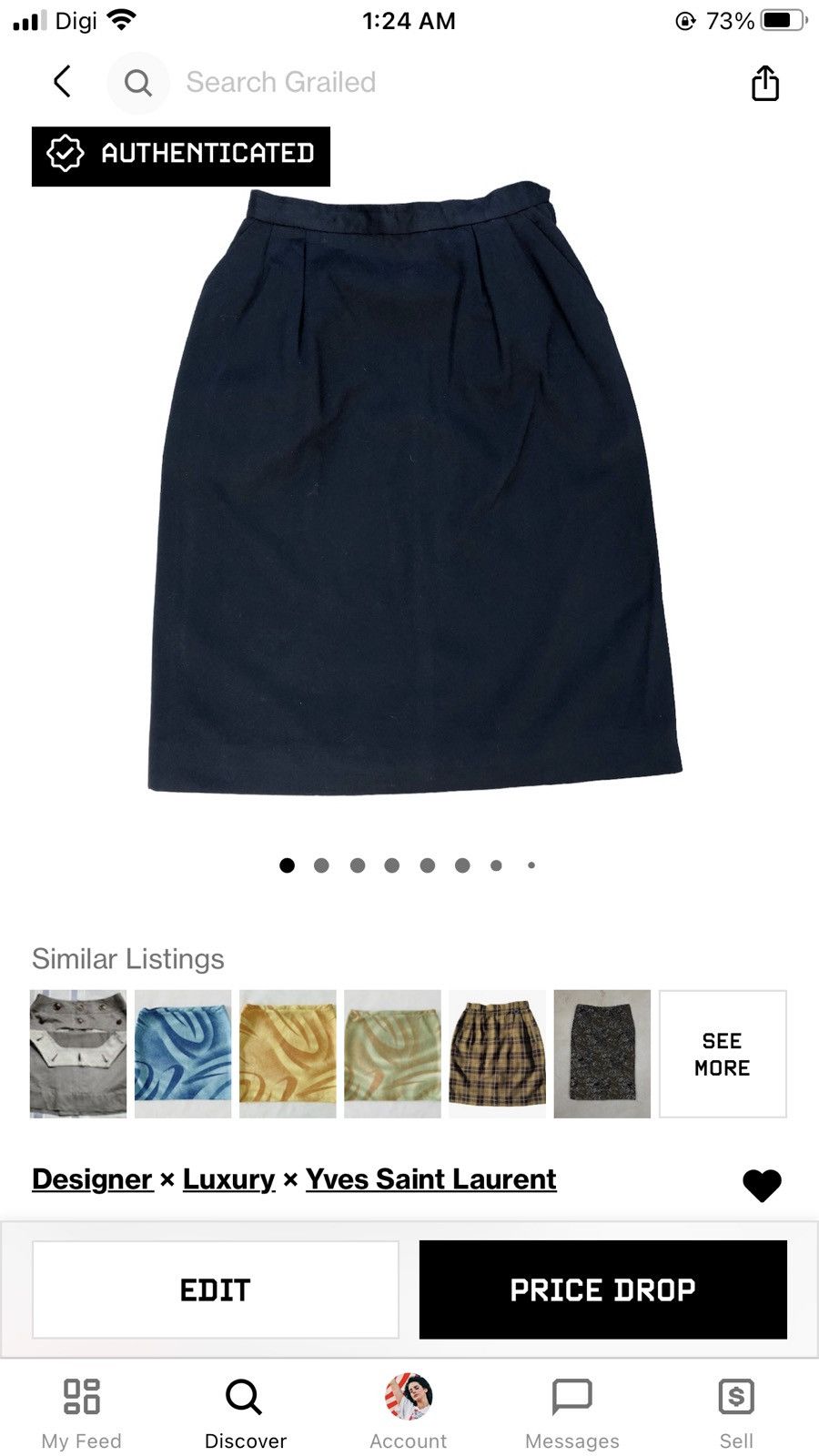 Yves Saint Laurent VINTAGE YSL MINI SKIRTS #7042-106 Size 24" / US 00 / IT 34 - 10 Thumbnail