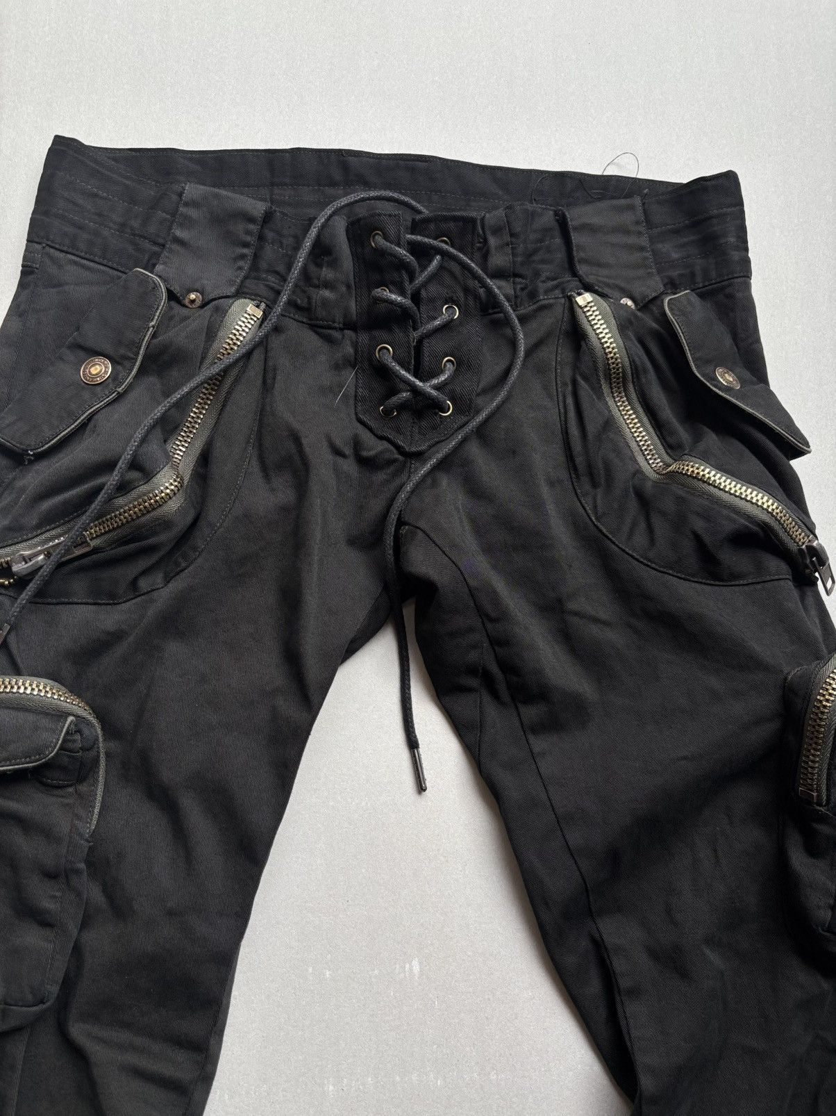 Japanese Brand lace up flare cargo pants Size US 27 - 2 Thumbnail