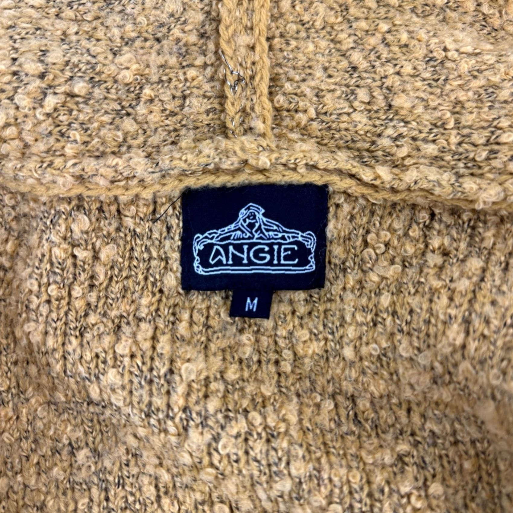 Vintage Angie Cardigan Sweater Open Front M Wool Blend Mustard Yellow Knit Size M / US 6-8 / IT 42-44 - 3 Thumbnail
