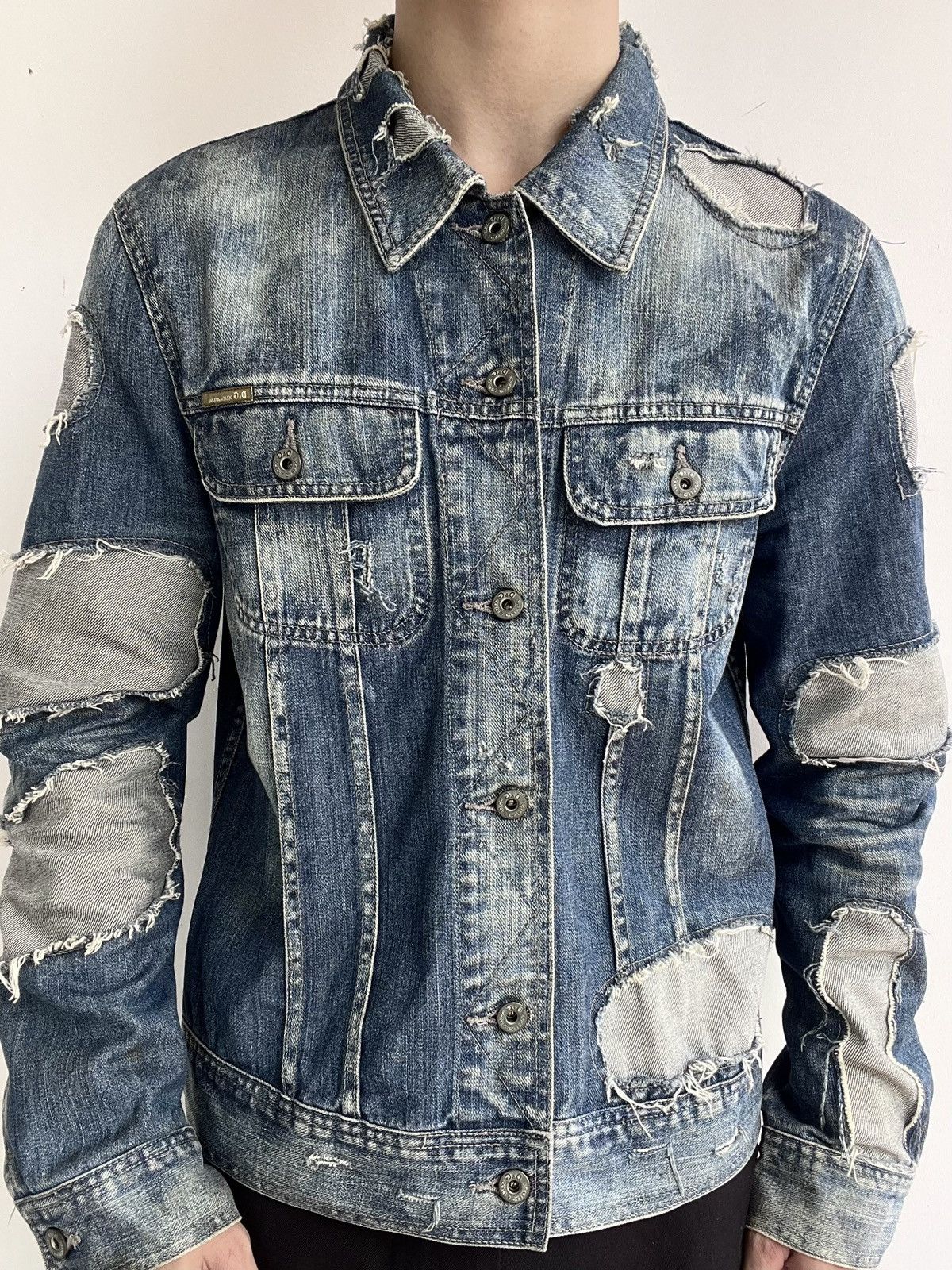 Dolce & Gabbana AW04 Dolce&Gabbana Reconstructed Denim Jacket Size US L / EU 52-54 / 3 - 1 Thumbnail