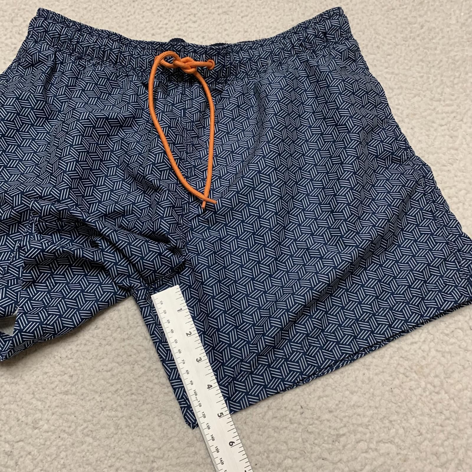 H&M H&M Men's Sz M Navy Geometric Pattern Swim Shorts Trunks Size US 32 / EU 48 - 5 Thumbnail