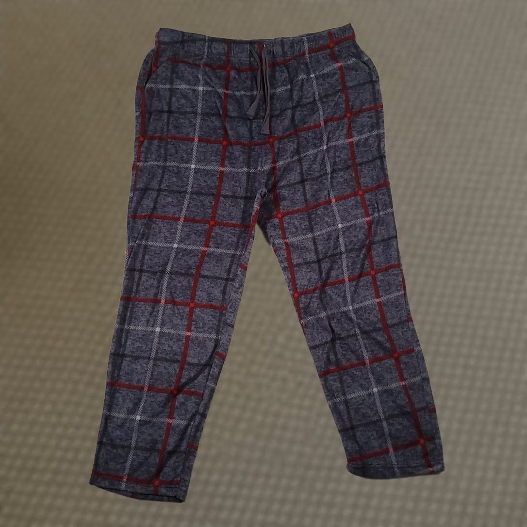 Vintage Cuddl Duds Pajama Pants Womens 2XL Gray Plaid Festive Holiday Lounge Size 40" / US 18 - 1 Thumbnail