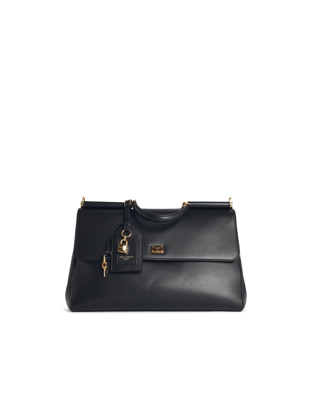 DOLCE & GABBANA 'Sicily' Black Leather Handbag