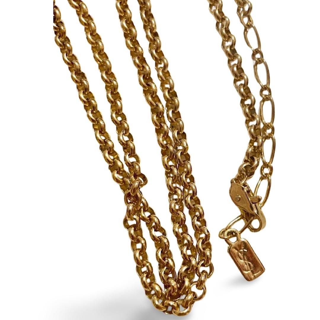 Yves Saint Laurent Vintage Yves Saint Laurent golden chain necklace with pansy Size ONE SIZE - 5 Thumbnail