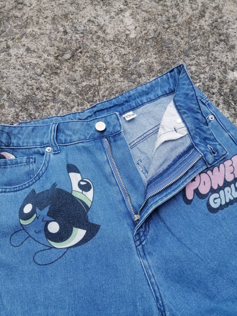 Cartoon Network H&M X Cartoon Network Power Puff Girls Denim Jeans Size 29" - 3 Thumbnail