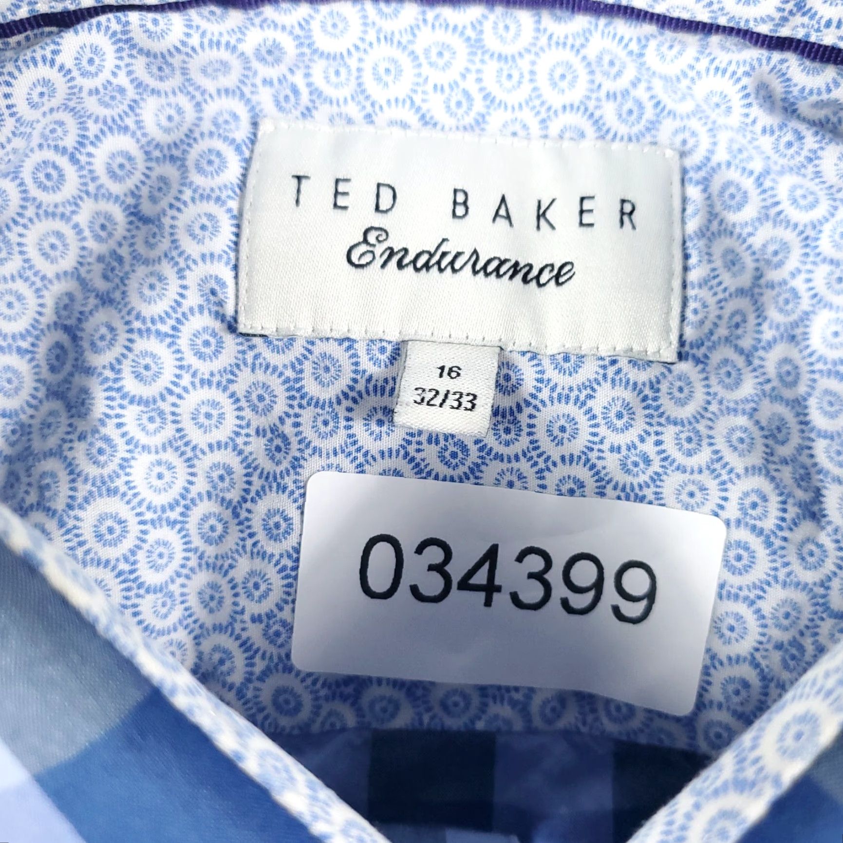 Ted Baker Ted Baker Shirt Mens 16 Blue Check London Casual Button Up Long Sleeve Size US L / EU 52-54 / 3 - 6 Thumbnail