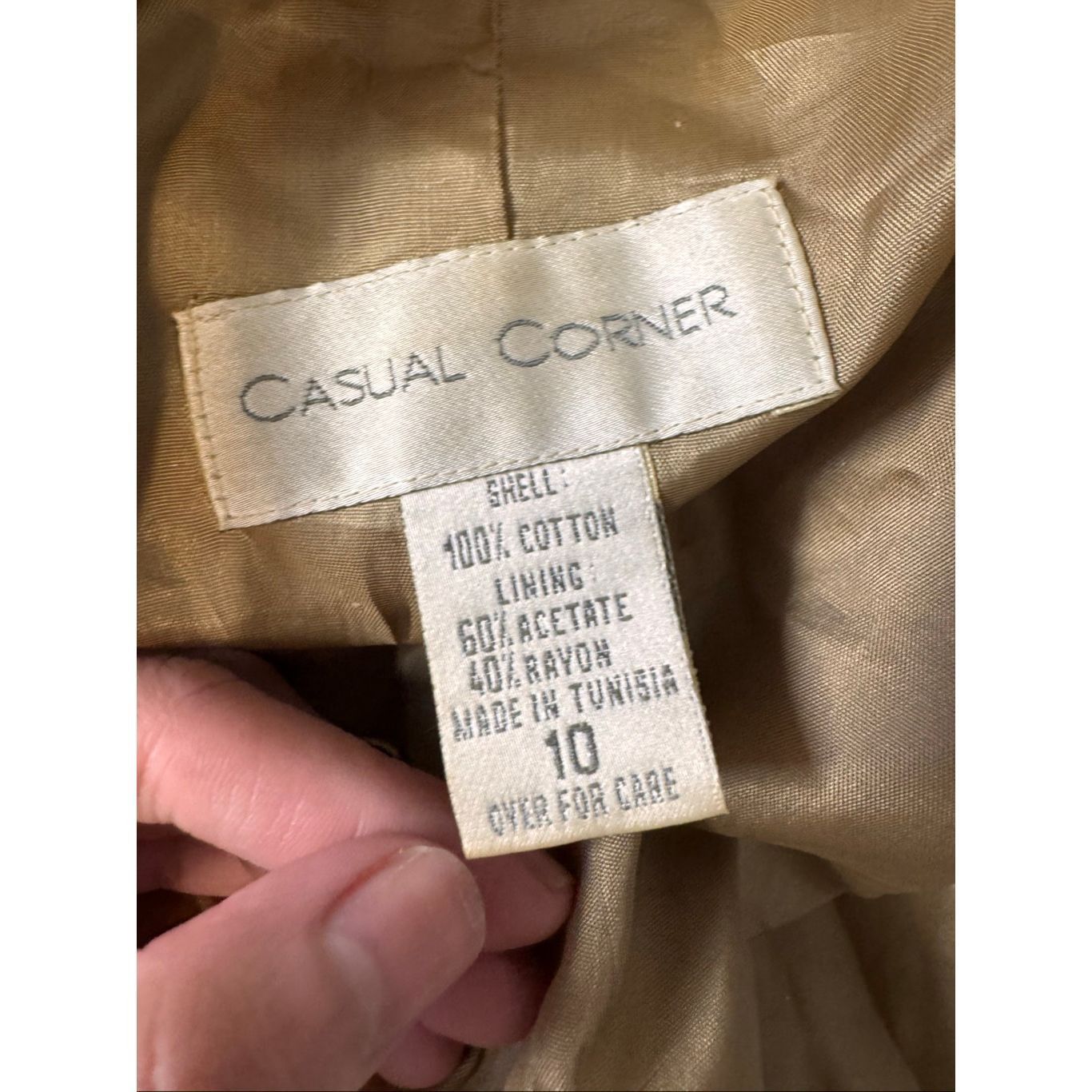 Other Casual Corner Women’s Longline Blazer Tan Size 10 – 100% Cotton Shell Size M / US 6-8 / IT 42-44 - 6 Thumbnail
