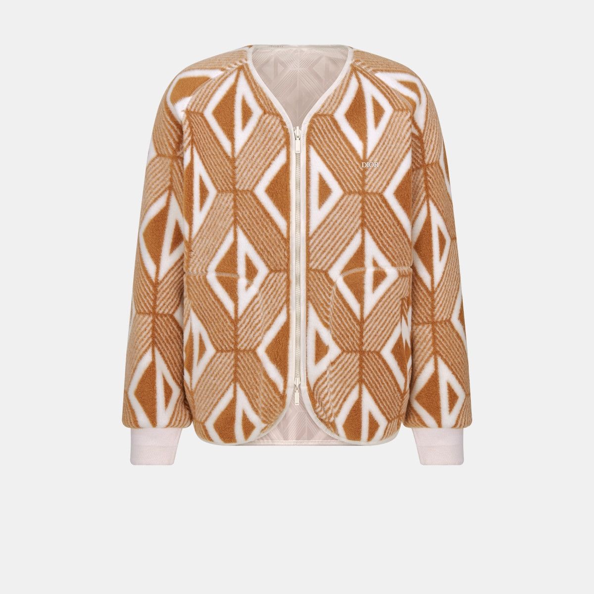 image of Dior O1Bcso1Str0524 Blouson In White & Brown in White/Brown, Men's (Size Large)