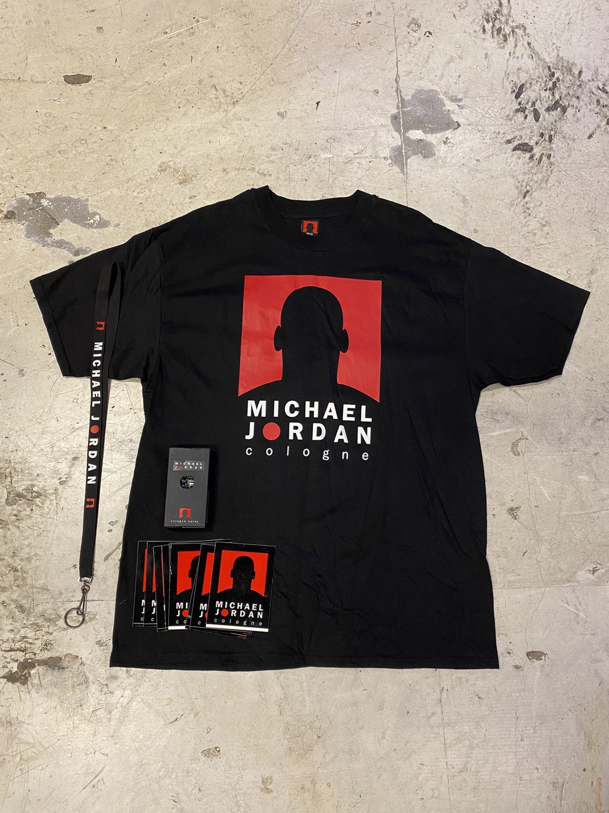 image of Jordan Vintage Michael Jordan Cologne Promo T-Shirt Set in Black, Men's (Size XL)