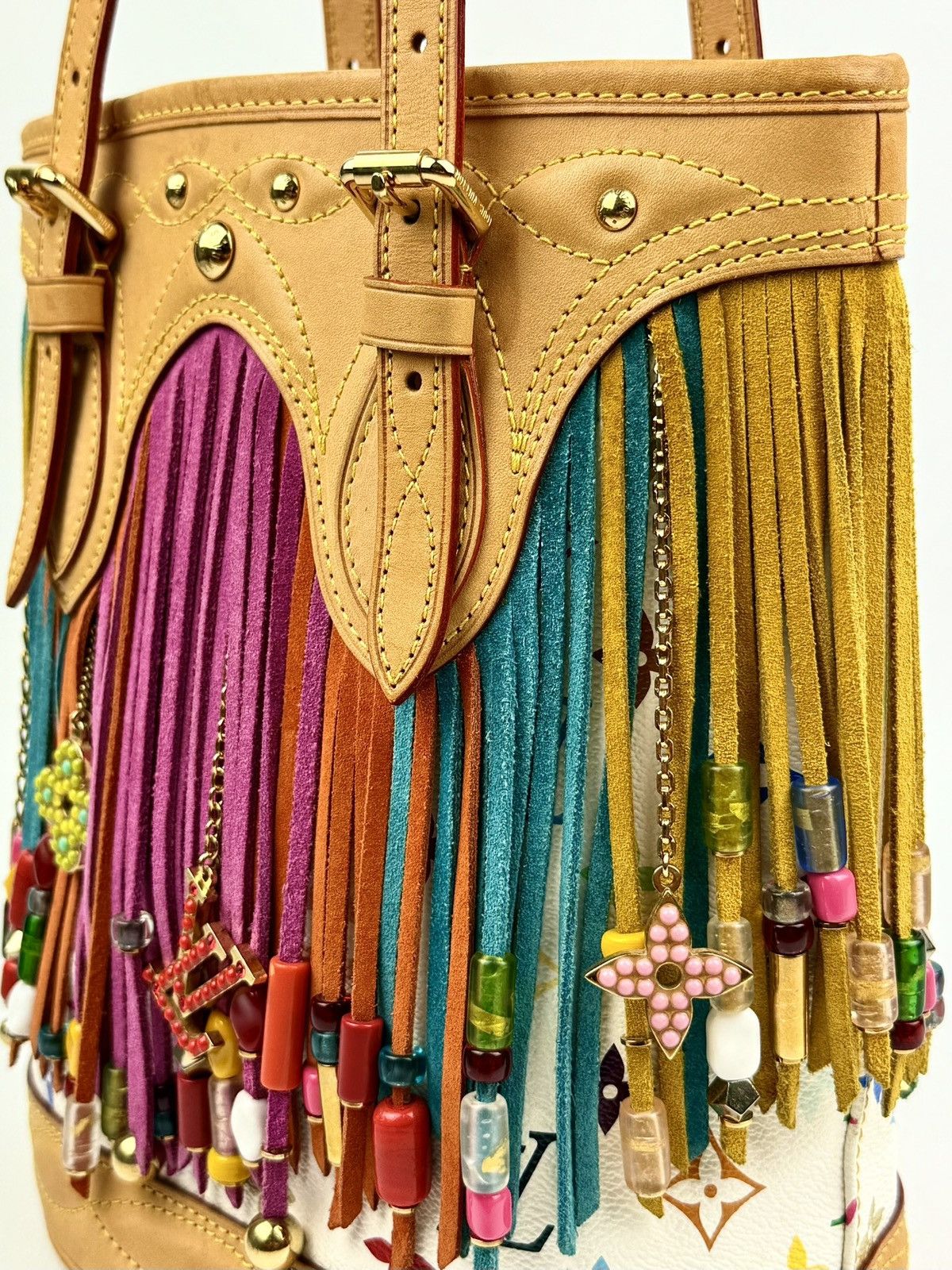 Louis Vuitton × Takashi Murakami Louis Vuitton - Murakami - SS06 - Multicolor - Fringe Bucket Size ONE SIZE - 9 Thumbnail