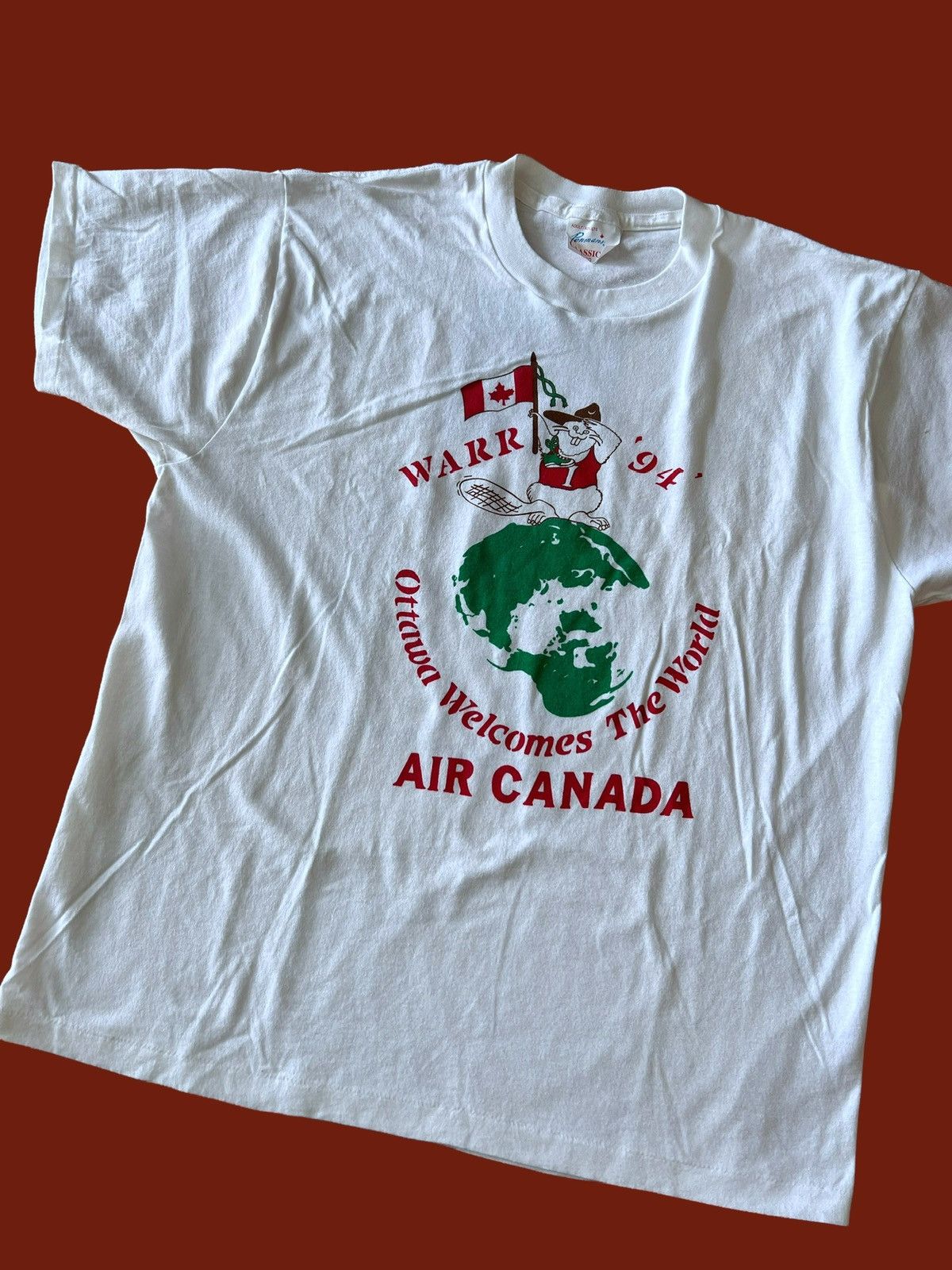 Vintage Vintage 1994 World Airline Marathon Air Canada 90s. Tshirt Size US XL / EU 56 / 4 - 1 Thumbnail