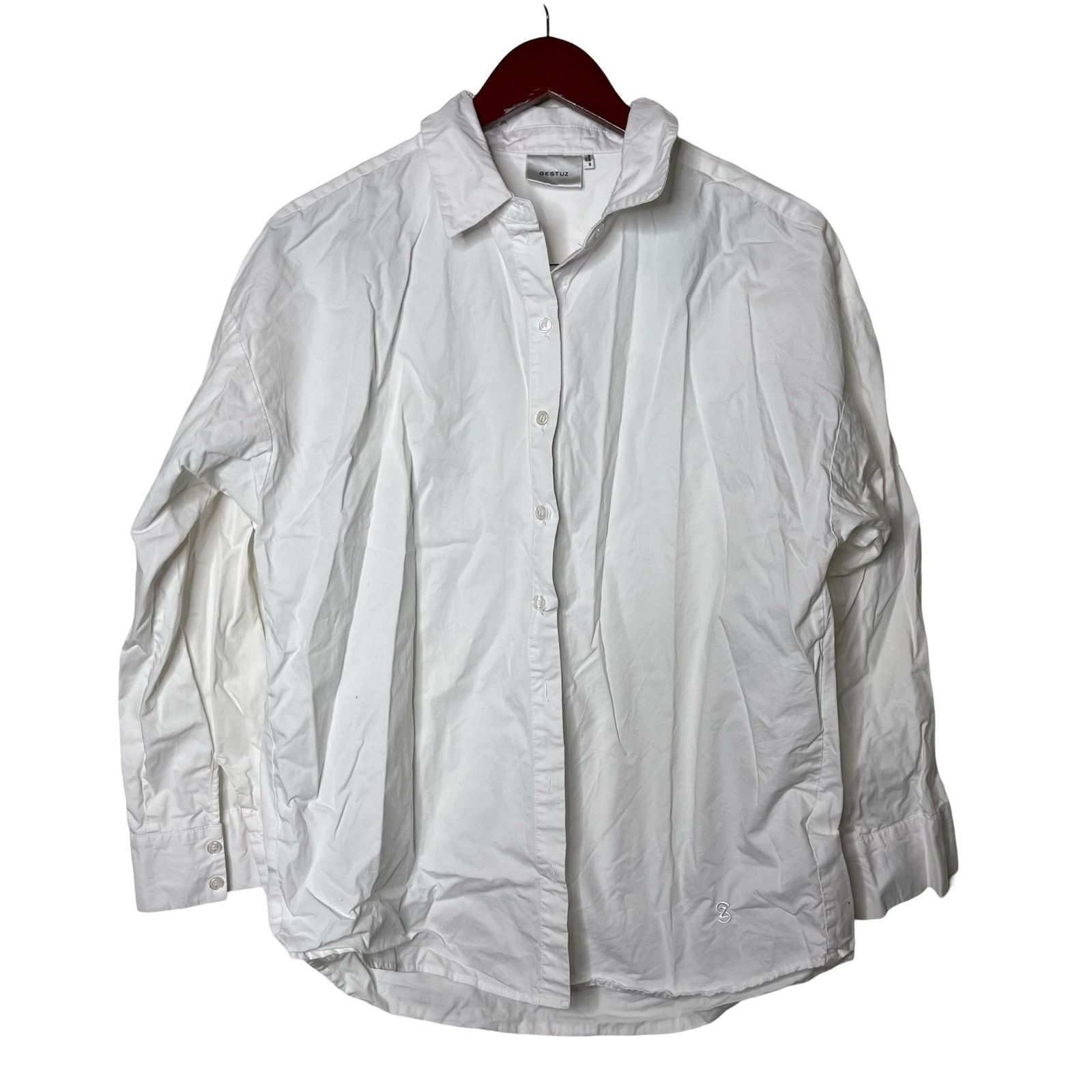 Gestuz Gestuz white oversized boxy fit button down shirt sz 36 US 4 Size S / US 4 / IT 40 - 2 Thumbnail