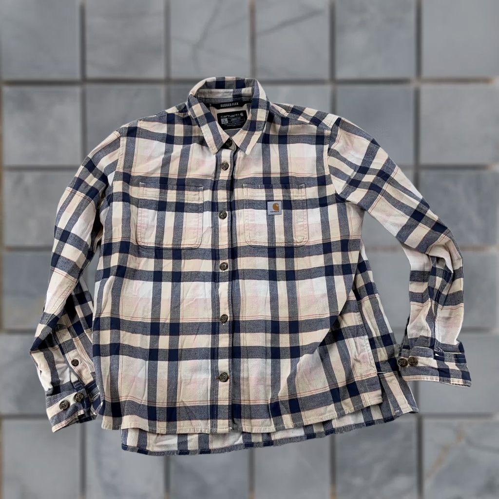 Carhartt VINTAGE Carhartt Shirt Womens Large Multi Plaid Rugged Flex Loose Flannel Size L / US 10 / IT 46 - 1 Thumbnail