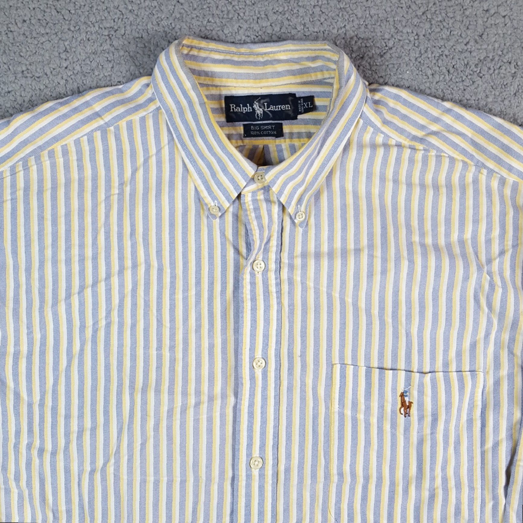 Ralph Lauren VINTAGE Ralph Lauren Striped Preppy Pony Logo Size XL Oversized Button Up Collared Shirt Size US XL / EU 56 / 4 - 2 Thumbnail