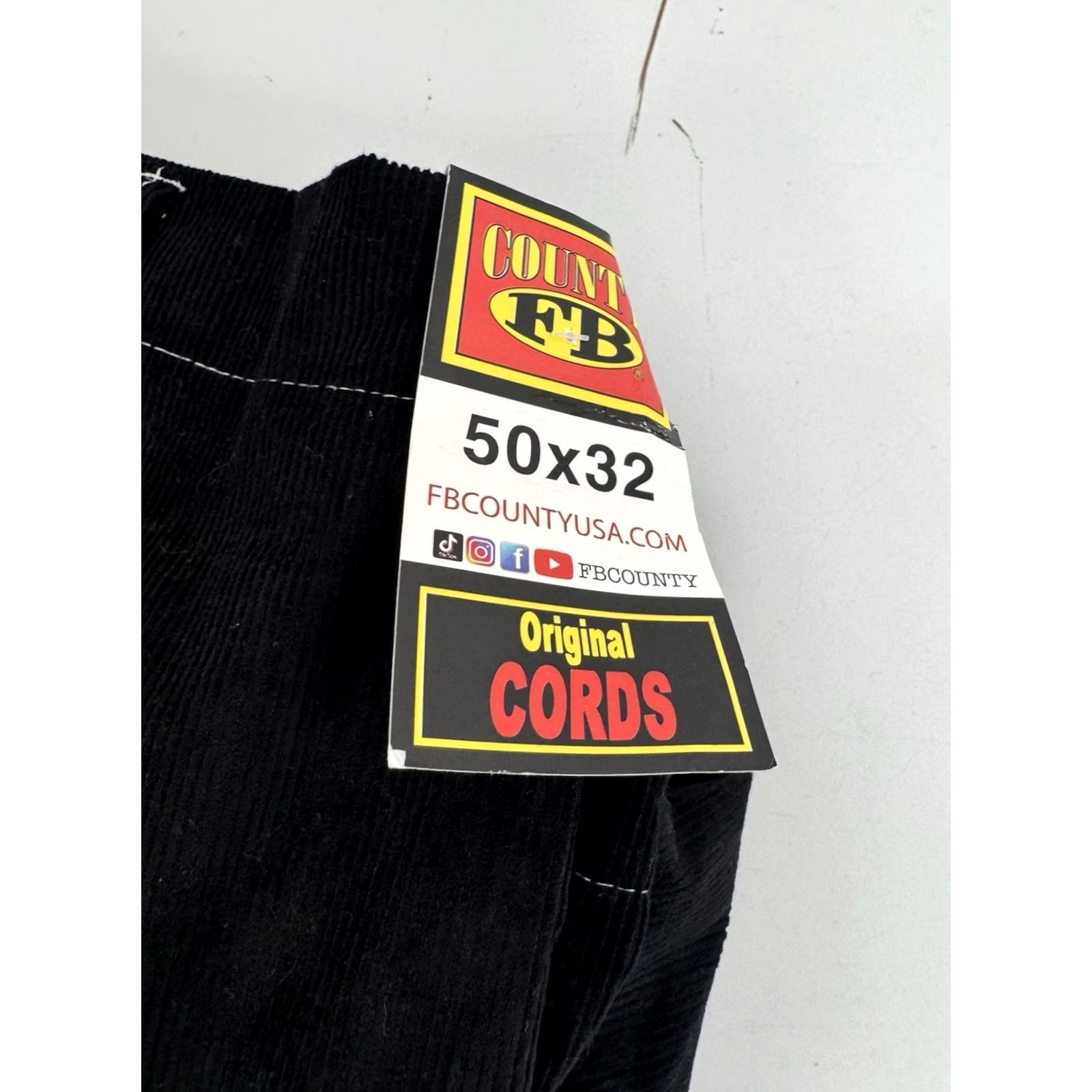 Vintage FB COUNTY Pants - Corduroy Black 50 x 32 Men Regular Inseam 32 Size US 34 / EU 50 - 2 Thumbnail