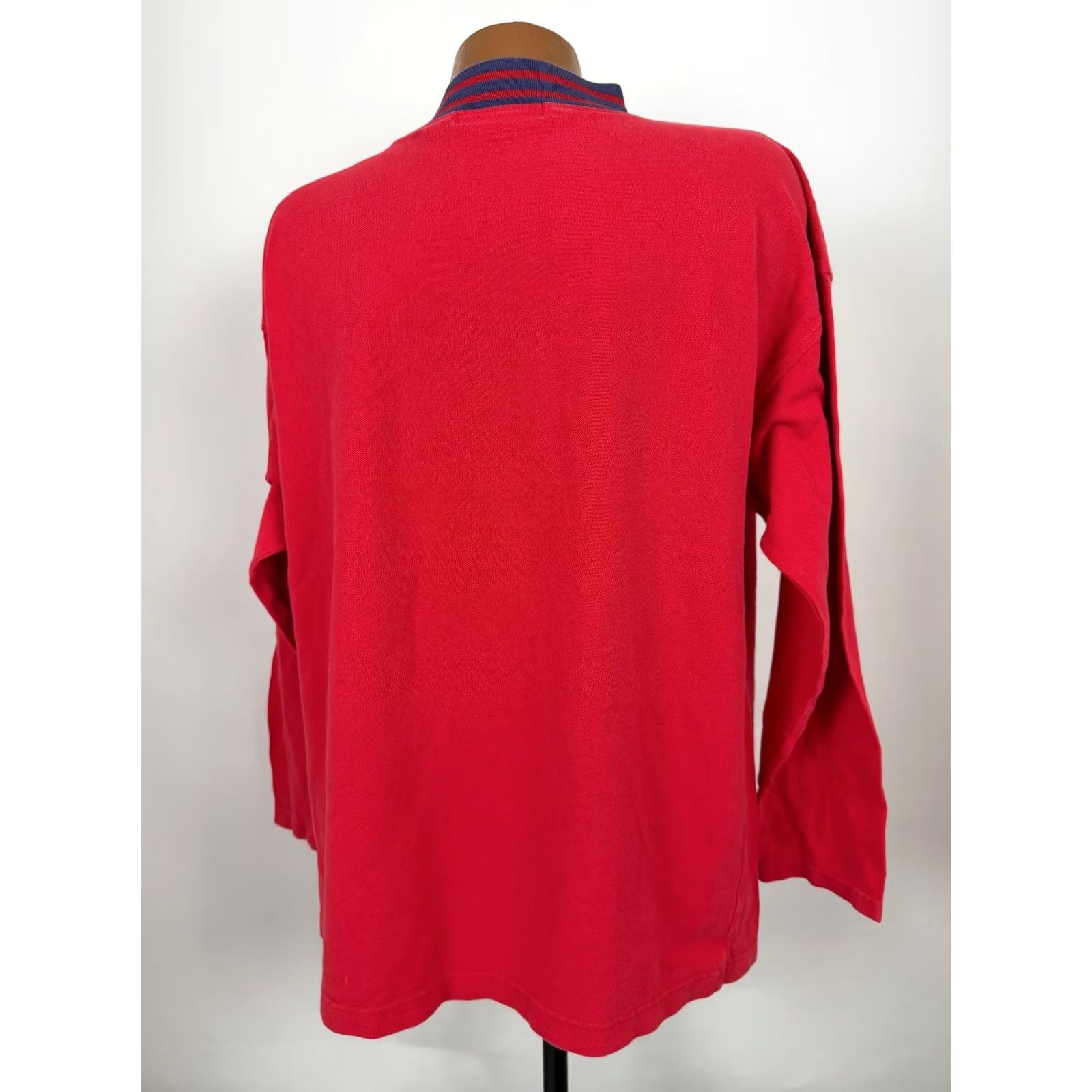 Perry Ellis VINTAGE Perry Ellis Shirt Men Large Mock Neck 90s Red Knit Cotton Long Sleeve T-Shirt Retro 80s 90s Hipster Outdoor Size US L / EU 52-54 / 3 - 7 Thumbnail