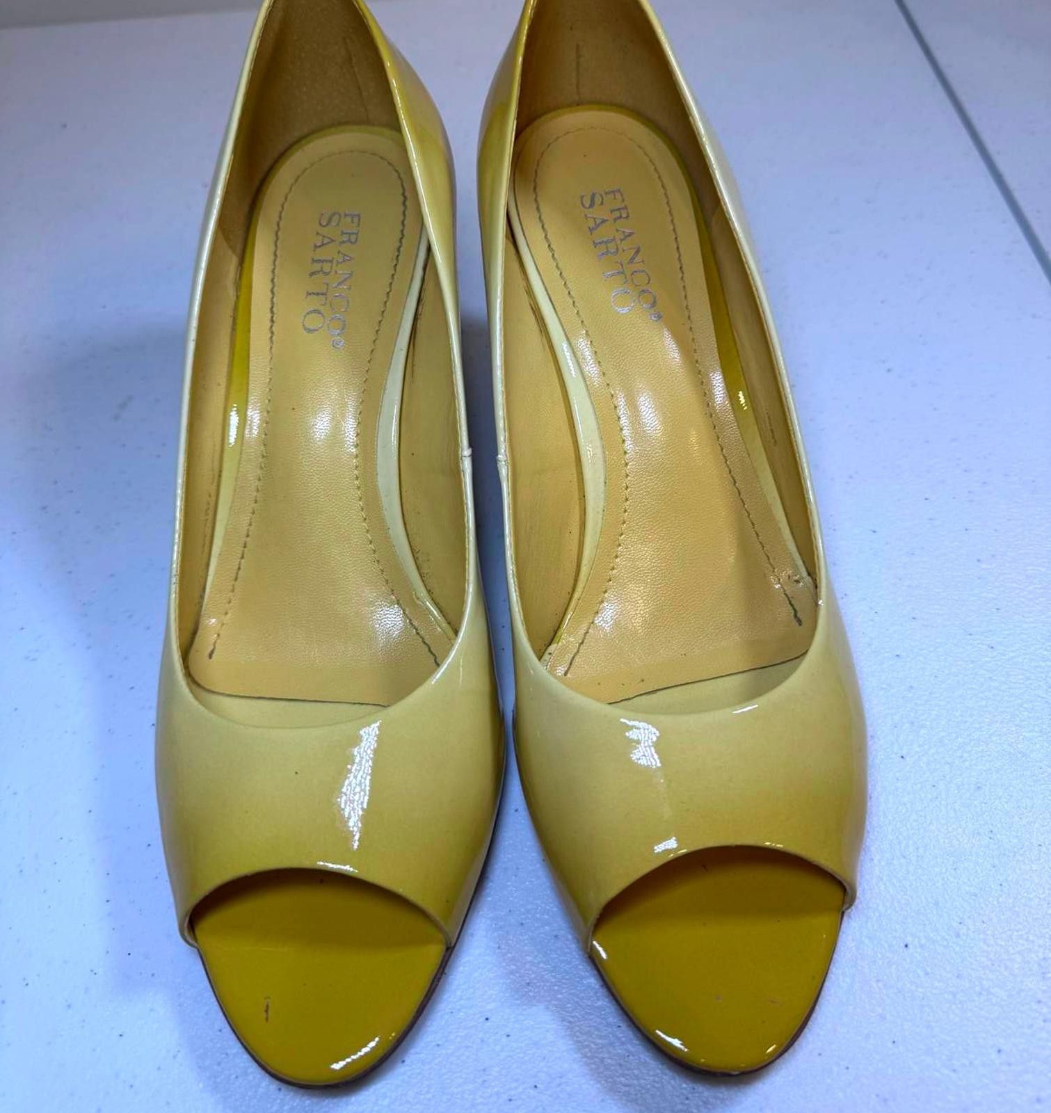 Designer Franco Sarto Yellow Wedge Heels Size US 10 / IT 40 - 1 Thumbnail