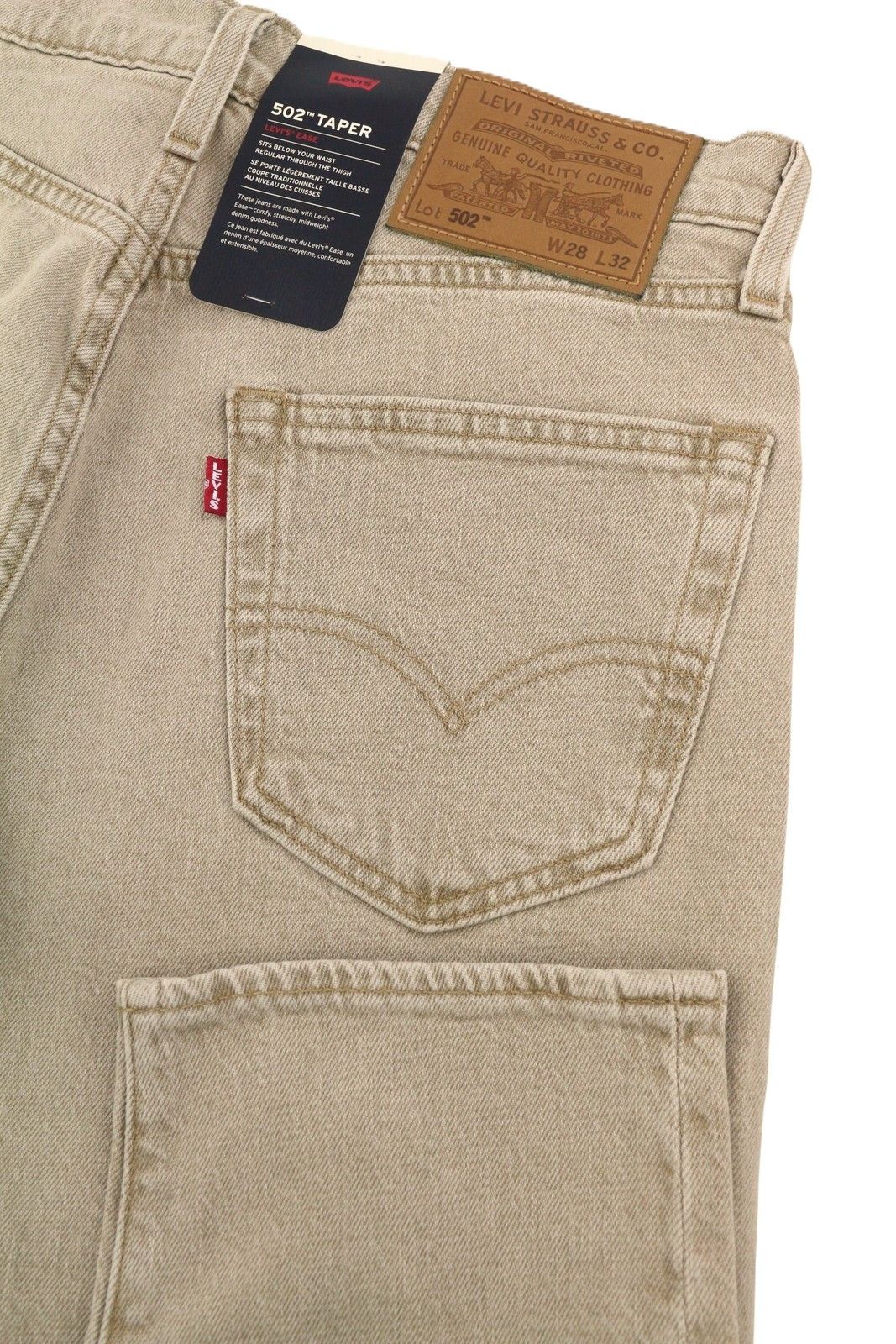 Levi's 502 W28/L32 Beige Big E Taper Zip Jeans 87078 Size US 28 / EU 44 - 5 Thumbnail