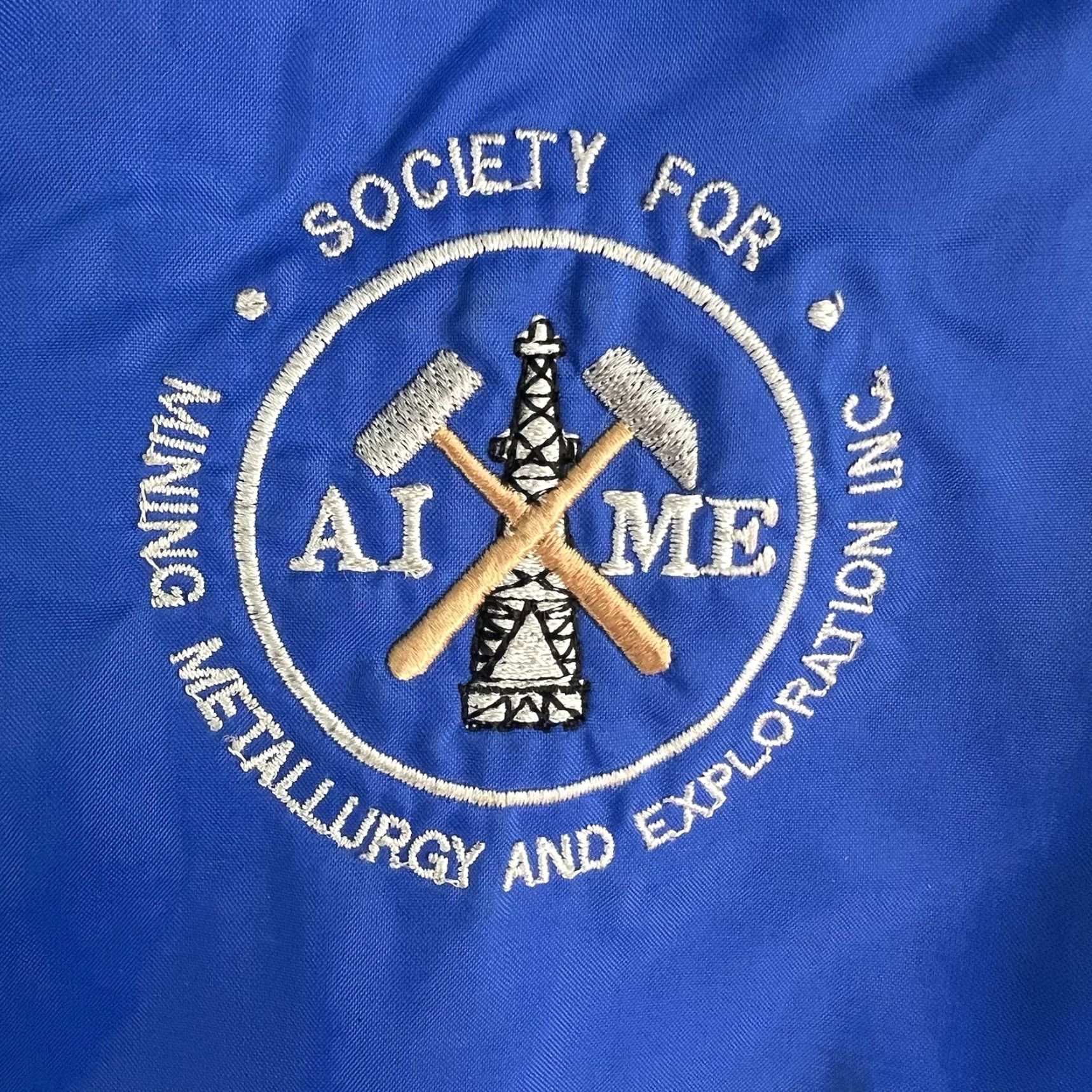 Vintage VTG AIME Society For Mining Metallurgy & Exploration Jacket Men’s SZ L Blue Shirt Windbreaker 80s Mens Size US L / EU 52-54 / 3 - 4 Thumbnail
