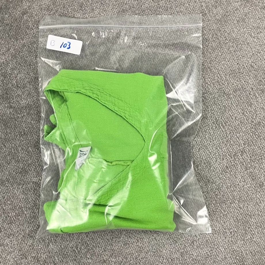 Vintage OH MY GAUZE Womens Size 3 Green V-Neck Blouse Short Sleeve Cotton Gauze Asymmetric Hem Lagenlook Casual Stylish Women's shirt Size XS / US 0-2 / IT 36-38 - 8 Thumbnail
