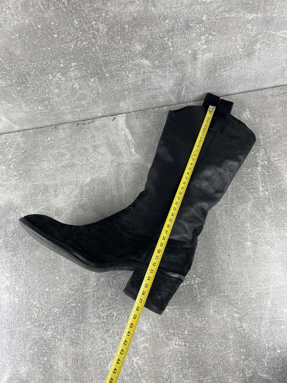 Other Fauzian Jeunesse Black Leather Suede Cowboy Boots Size US 7 / IT 37 - 10 Thumbnail