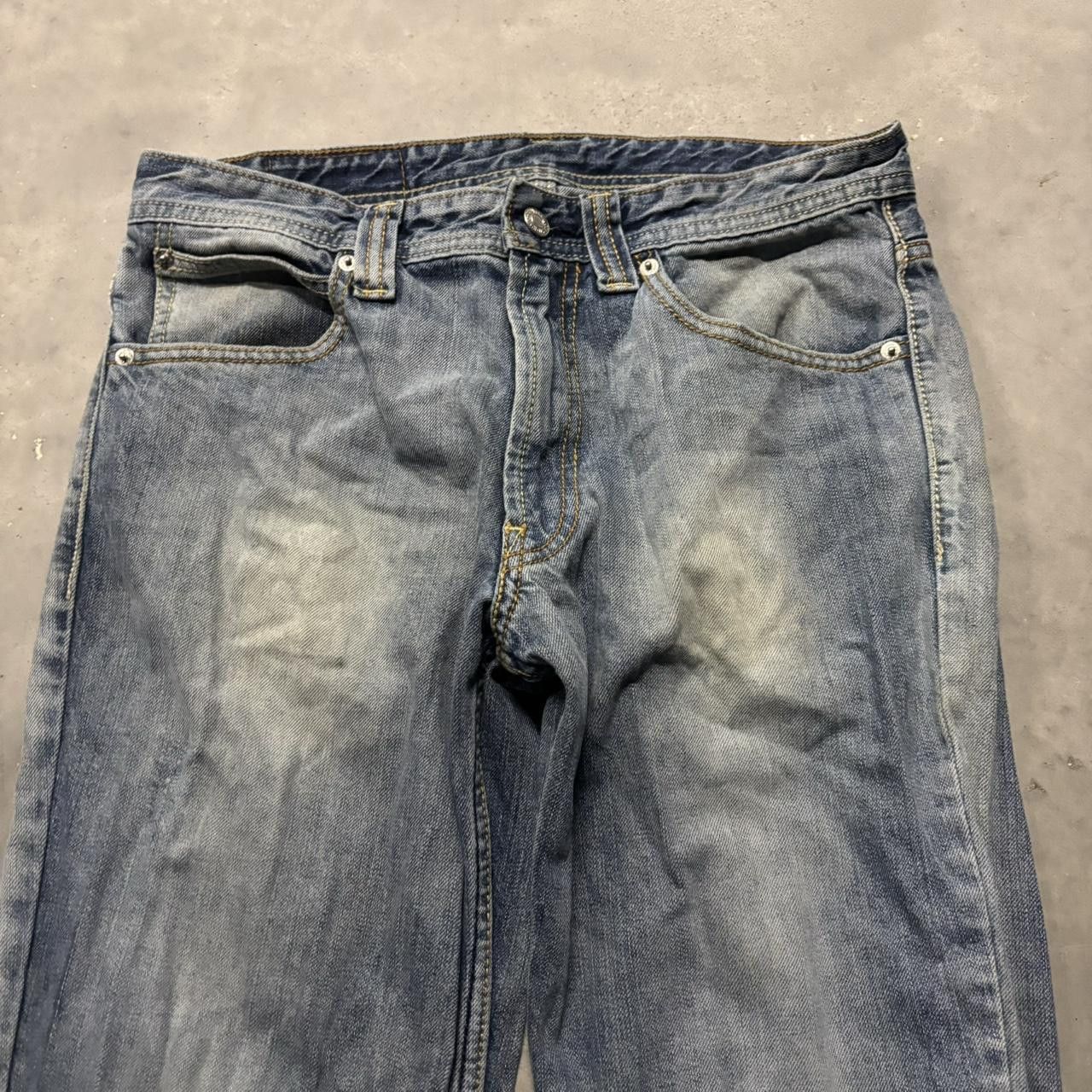 Levi's × Vintage Crazy Vintage Y2K/2000s Grunge Levis Faded Dark Wash Denim Jeans! Size US 32 / EU 48 - 5 Thumbnail