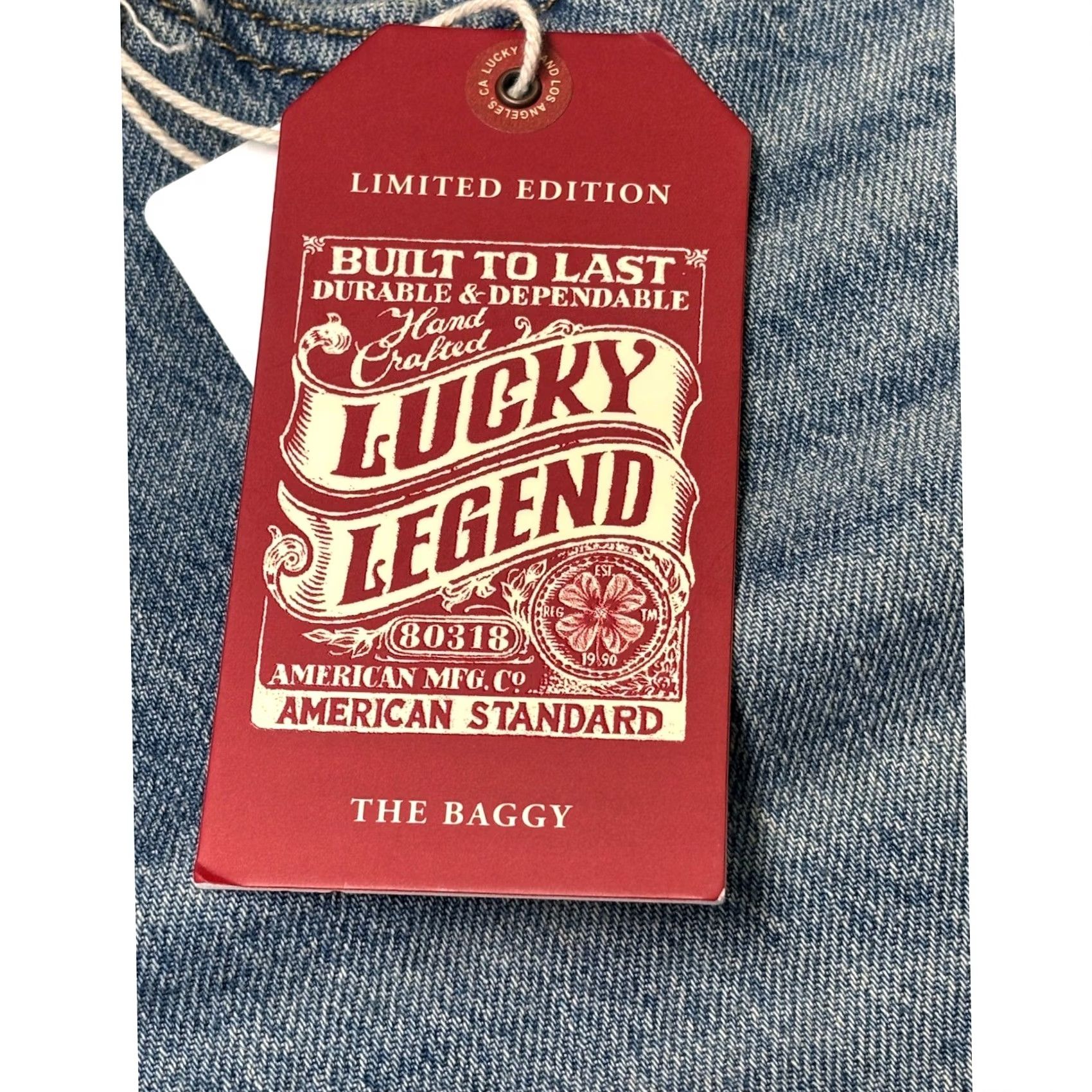 Lucky Brand NWT Lucky Brand Lucky Legend The Baggy Jeans Blue Paint Splatter 30 X 31.5 5-Pocket Wide-Leg Denim Womens Jeans Size 30" / US 8 / IT 44 - 3 Thumbnail