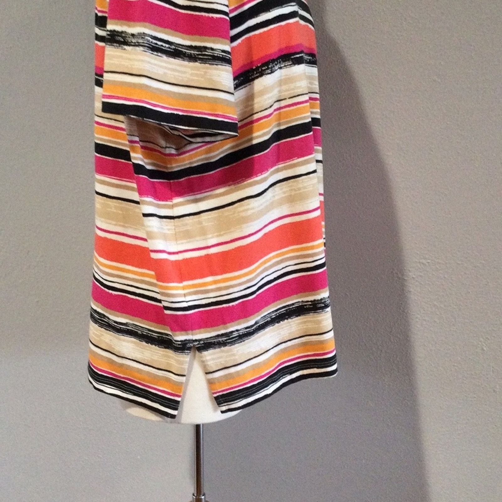 Other Alfred Dunner Multicolor Stripe Stud Trim T-Shirt Size XL Size XL / US 12-14 / IT 48-50 - 7 Thumbnail