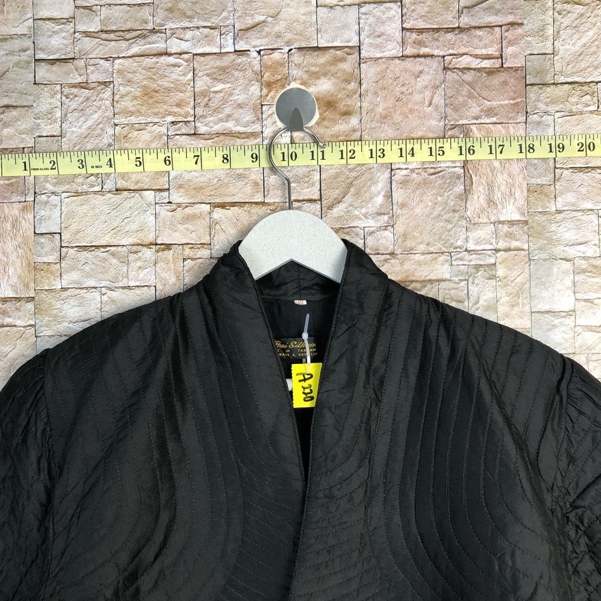 Vintage Thai Silk Black hand made Coats cardigan #A220 Size US M / EU 48-50 / 2 - 4 Thumbnail