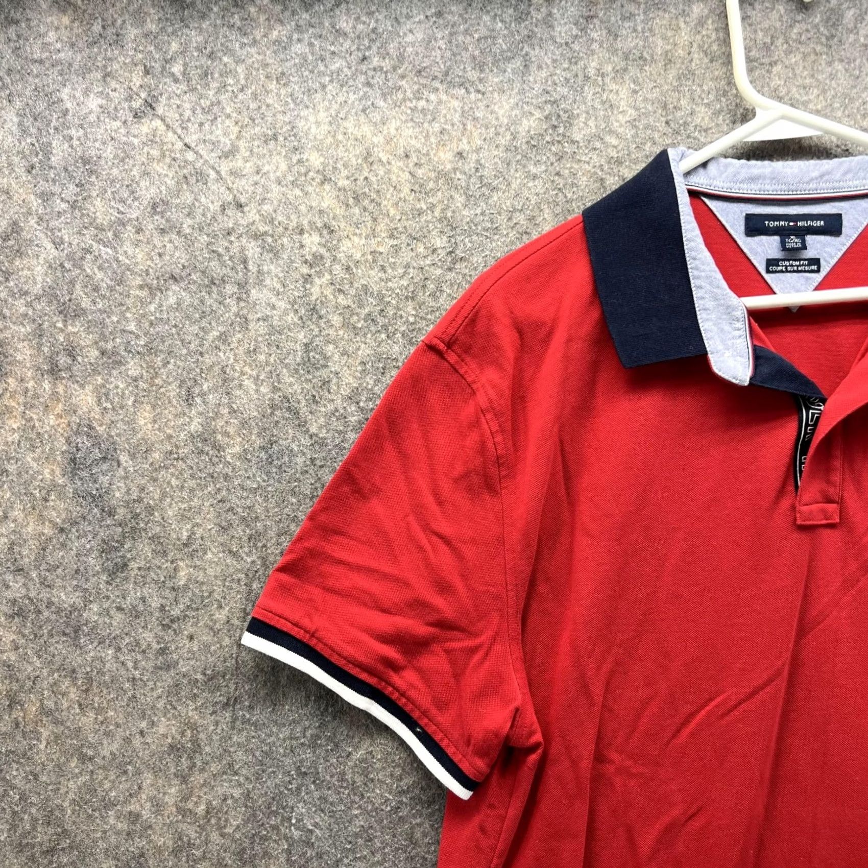 Tommy Hilfiger Tommy Hilfiger Polo Shirt Men XL Red Regular Fit Short Sleeve Button Collar 100% Cotton Logo Solid Vintage: No Size US XL / EU 56 / 4 - 3 Thumbnail