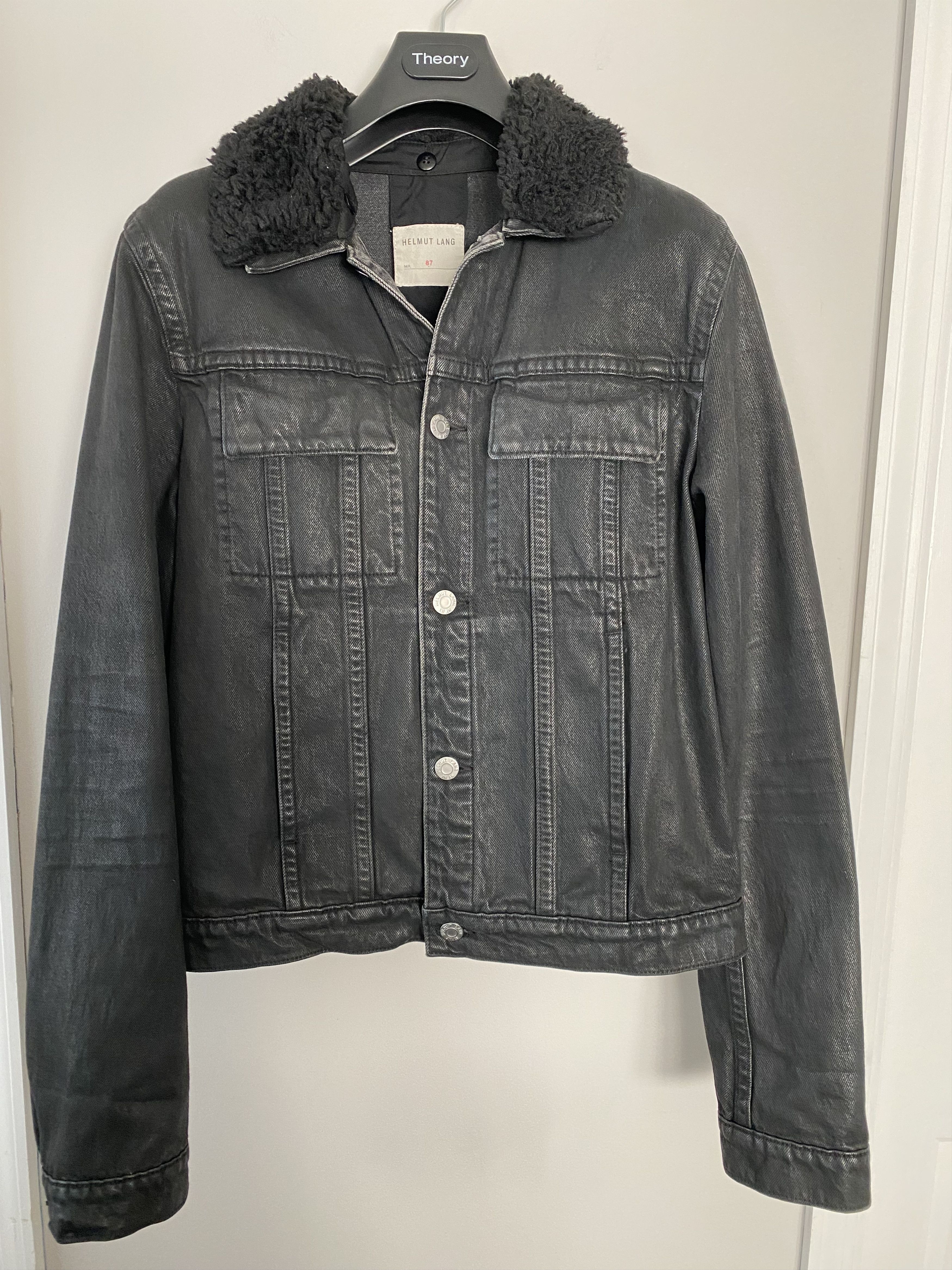 Helmut Lang Helmut Lang Sherpa Collar Waxed Denim Jacket Sz Small 