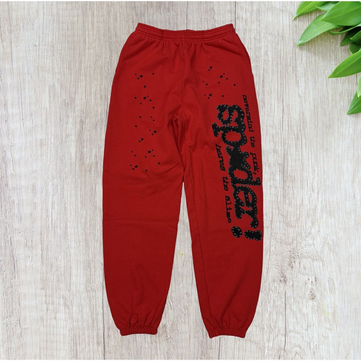 Spider fashion Worldwide Sp5der OG Red and Black Sweatpants