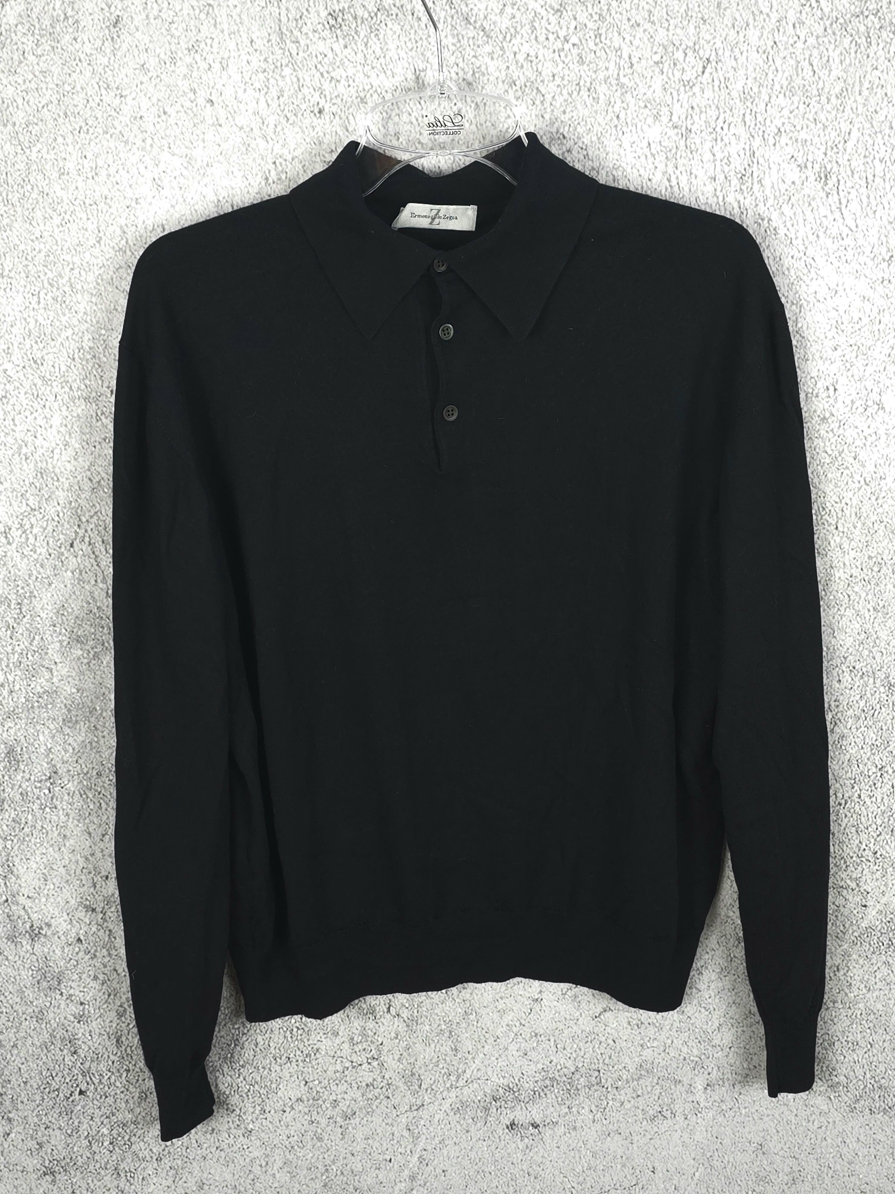 Ermenegildo Zegna Ermenegildo Zegna Vintage Sweater collar shirt silk cashmere Size US L / EU 52-54 / 3 - 1 Thumbnail