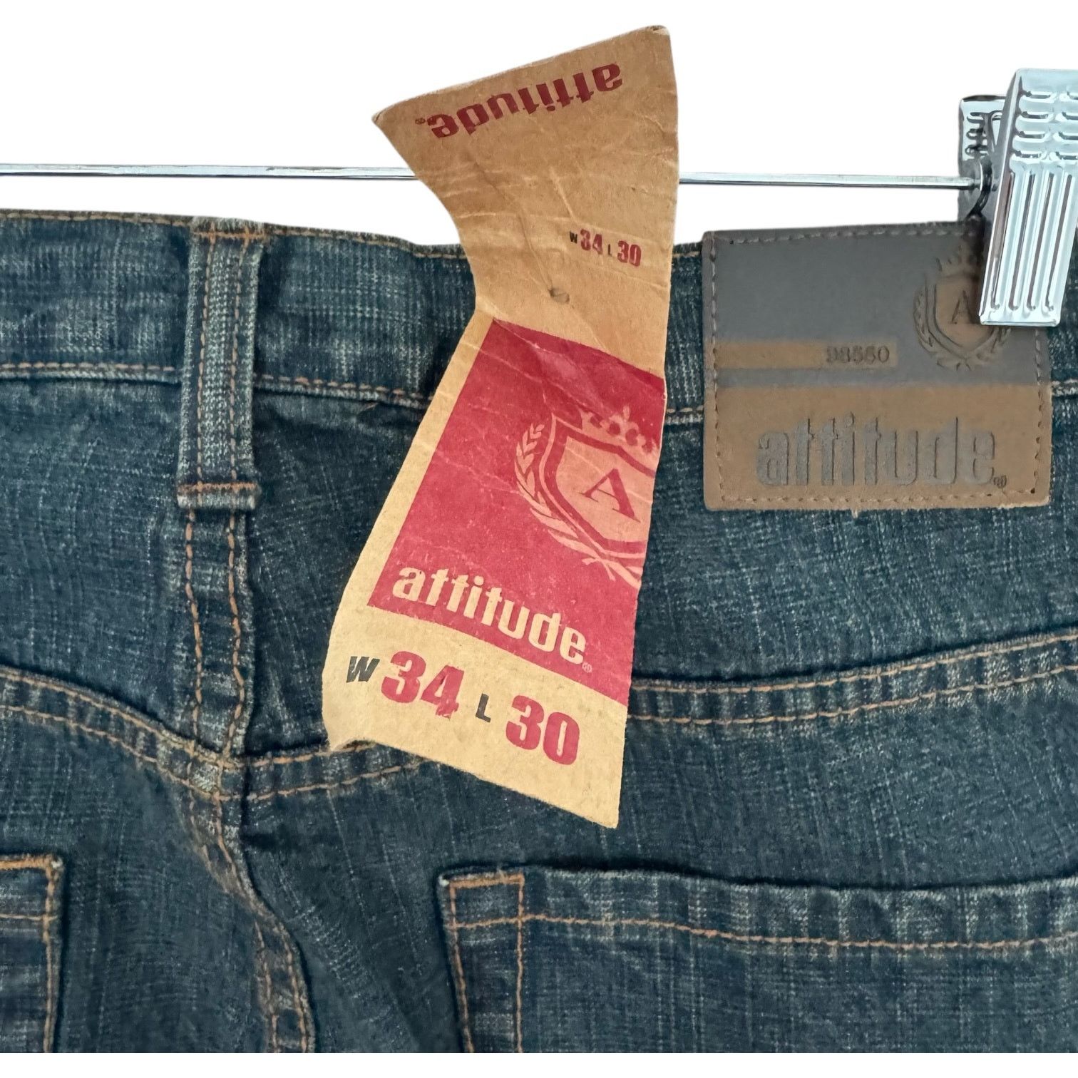 Vintage Vintage NTW Attitude Straight Leg Denim Jeans 34x30 Size US 34 / EU 50 - 7 Thumbnail