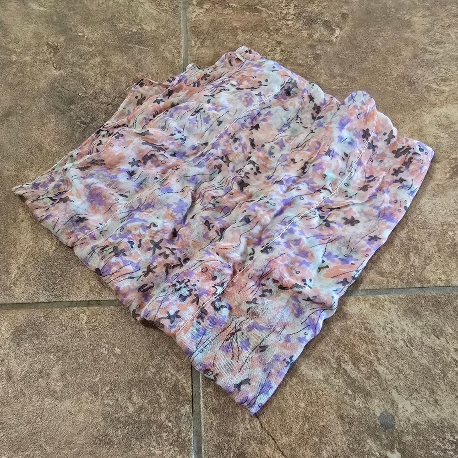 Other Multicolored Design Sheer Scarf Size ONE SIZE - 3 Thumbnail