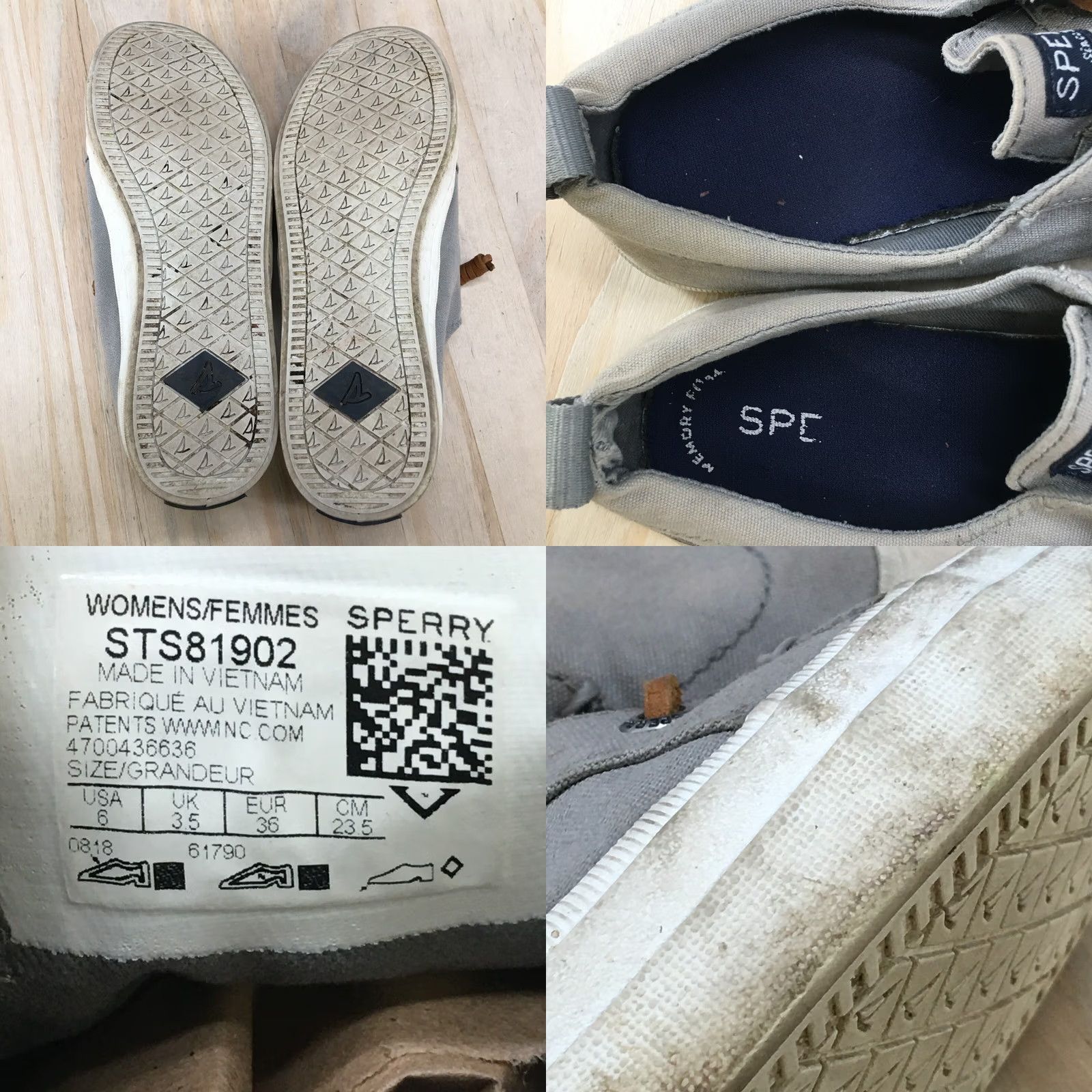 Sperry Sperry Crest Vibe Sneakers Grey Canvas Lace Up Low Top Womens 6 Shoes Casual Comfortable Breathable Flat Heel 0.5in Walking Size M / US 6-8 / IT 42-44 - 8 Thumbnail