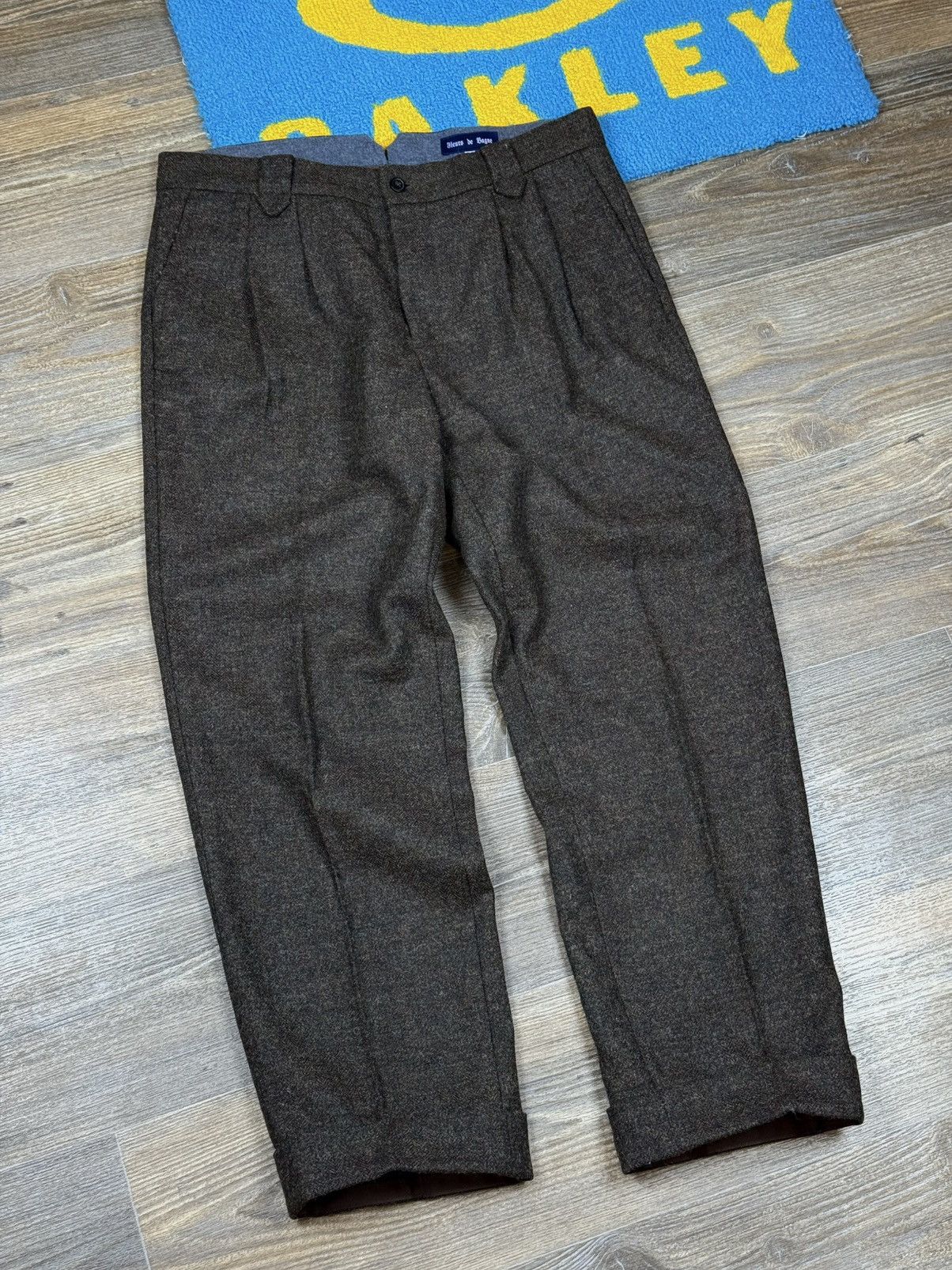 Fleurs de Bagne Wool Tweed Brown Trousers Pant