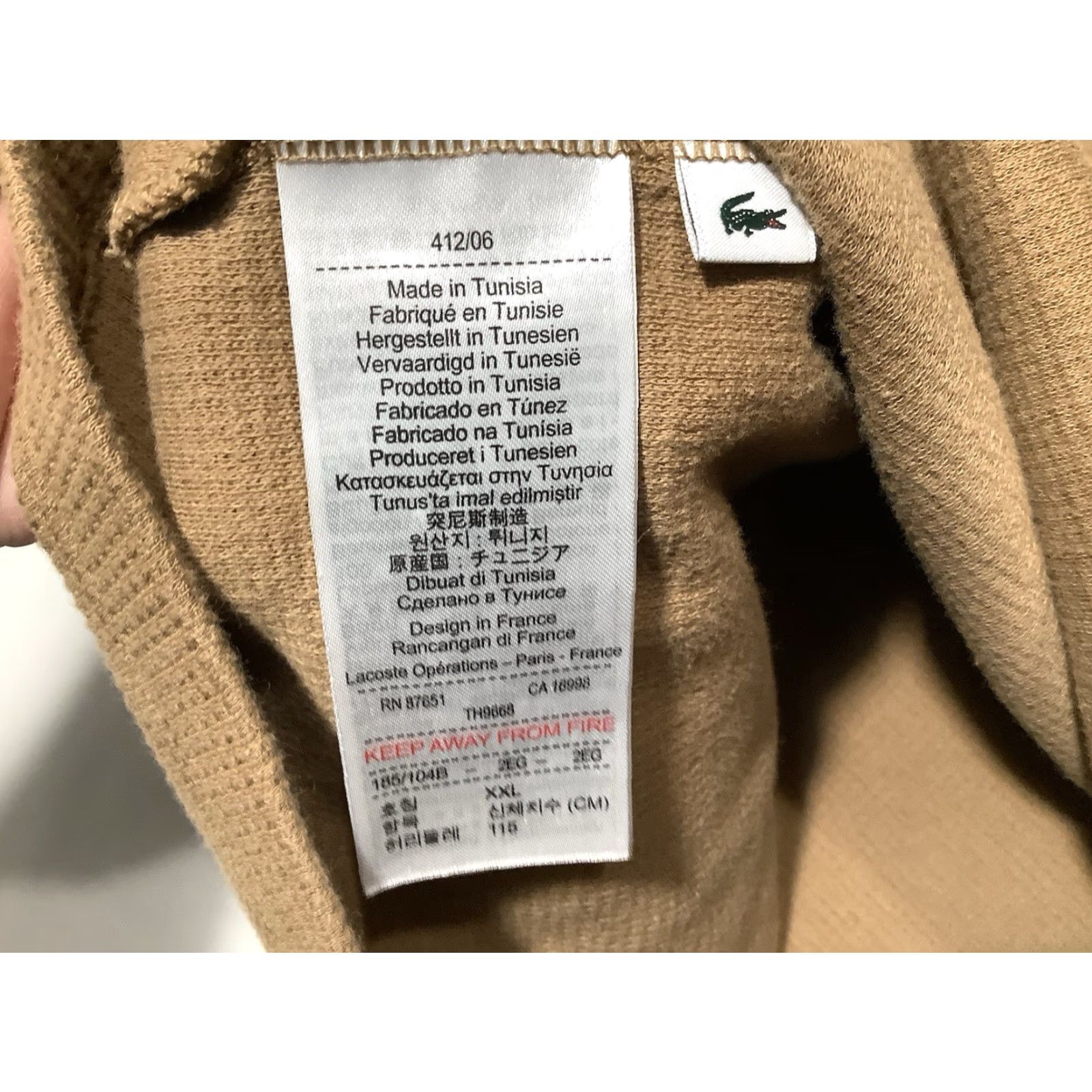 Lacoste Lacoste Thermal Shirt XXL Brown Waffle Knit Long Sleeve Crew Neck Top Mens Size US XXL / EU 58 / 5 - 5 Thumbnail