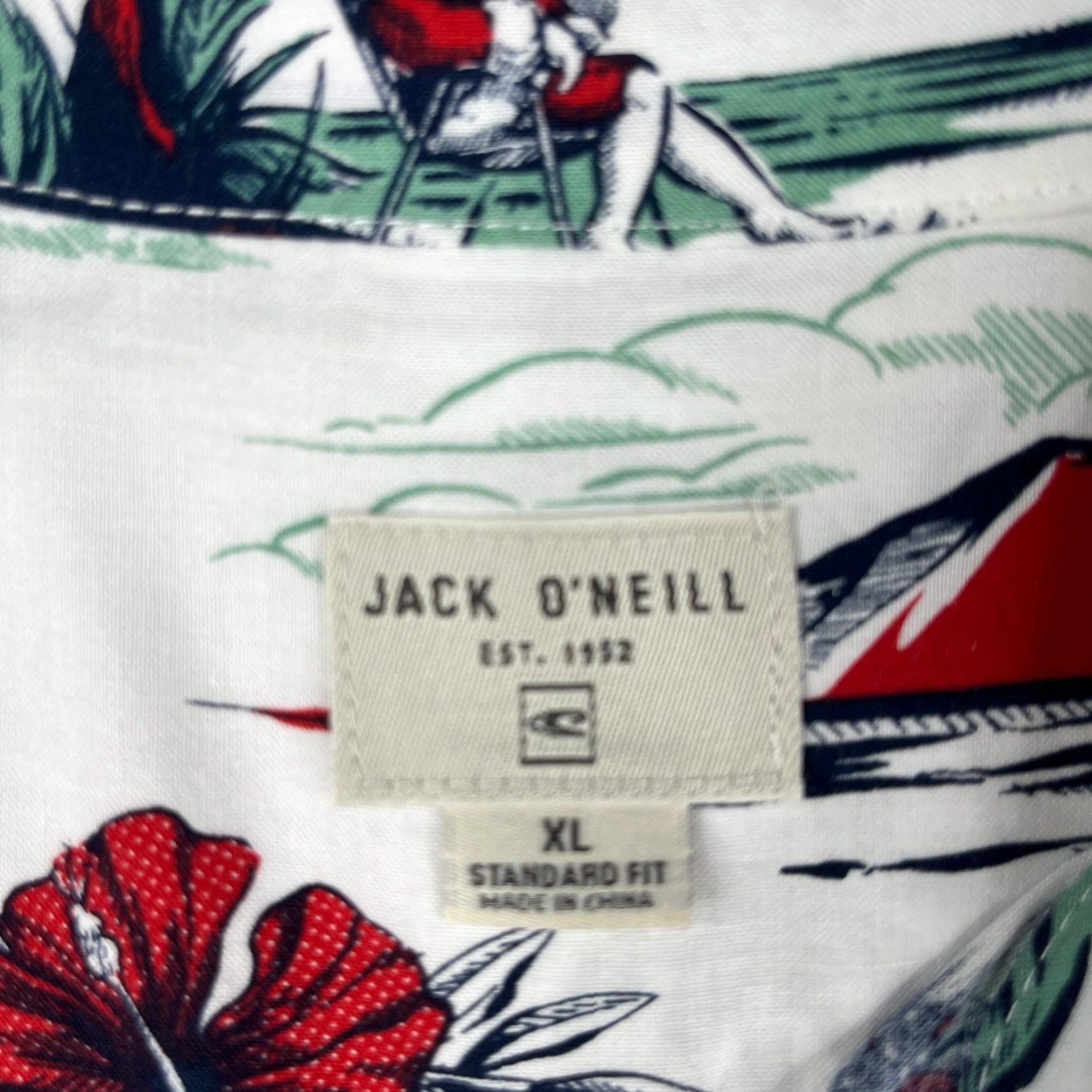 O'Neill Jack O'Neill Shirt Mens XL Short Sleeve Santa Christmas Tropical Button Up Multicolor Size US XL / EU 56 / 4 - 4 Thumbnail