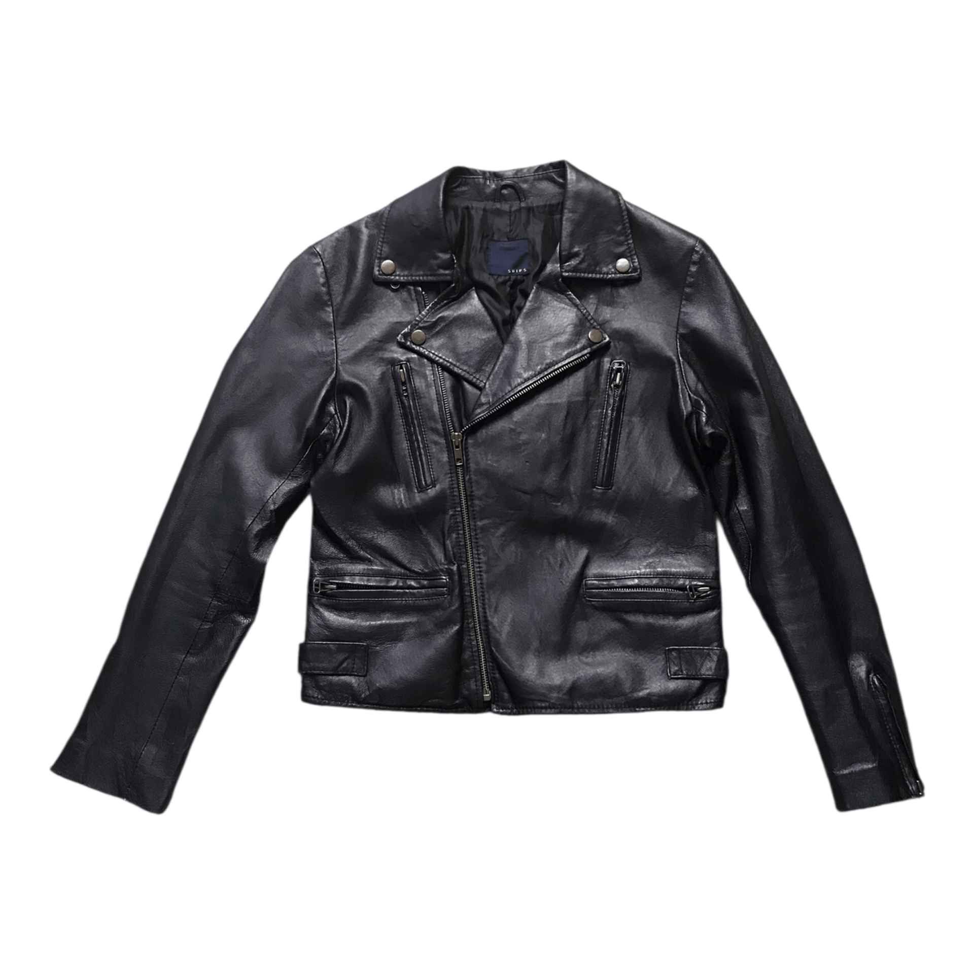 SHIPS Ship Leather Double collar Jacket Size US XS / EU 42 / 0 - 2 Thumbnail